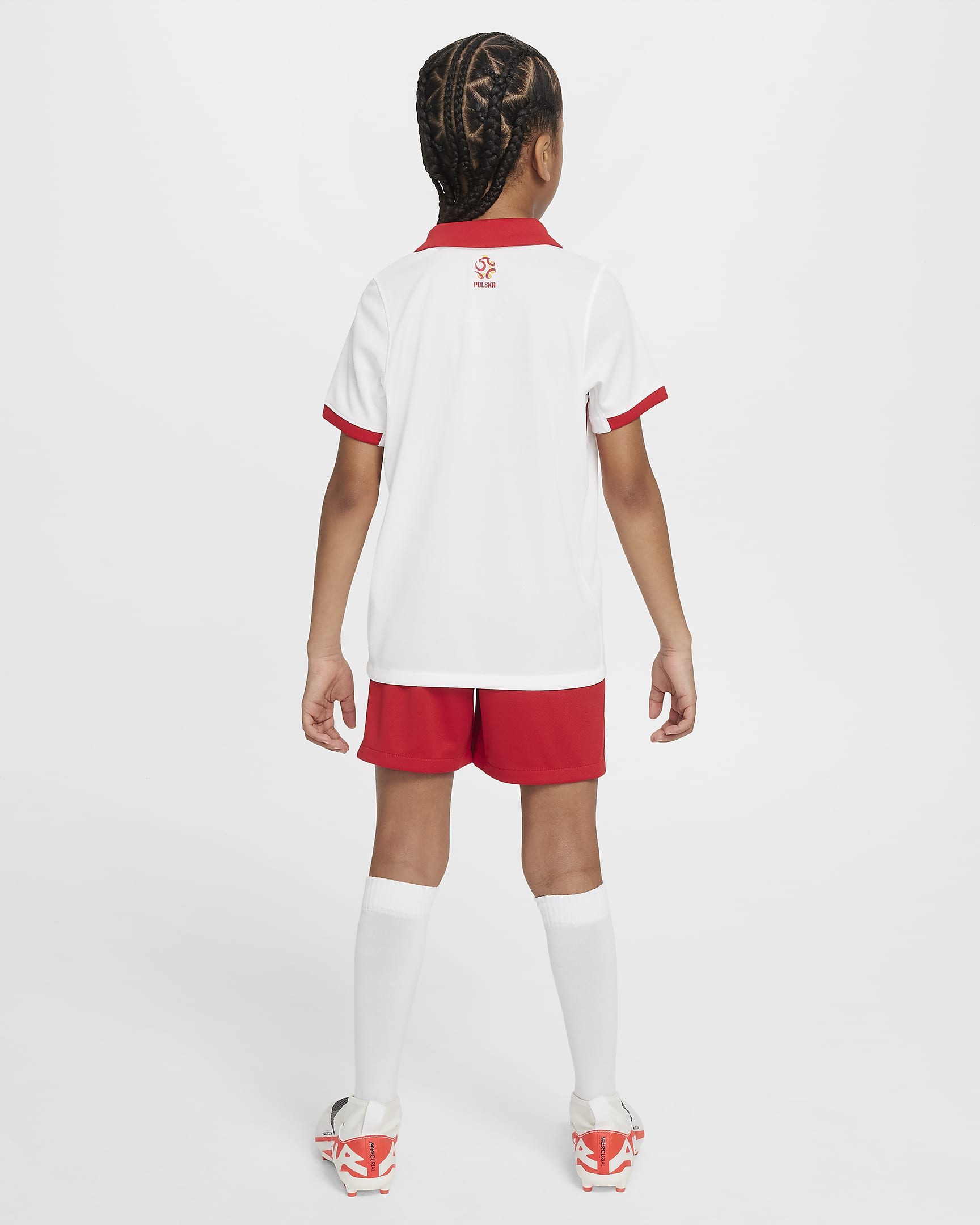 Lengyelország 2024/25 Stadium hazai Nike Dri-FIT replika futballrövidnadrág nagyobb gyerekeknek - Fehér/Sport Red/Sport Red