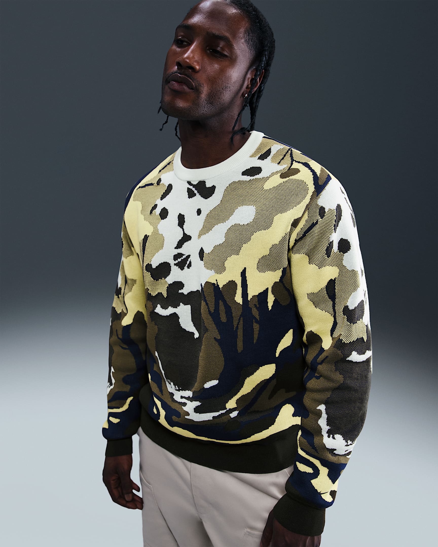 Nike Life Men's Wilderness Sweater - Sail/Soft Yellow