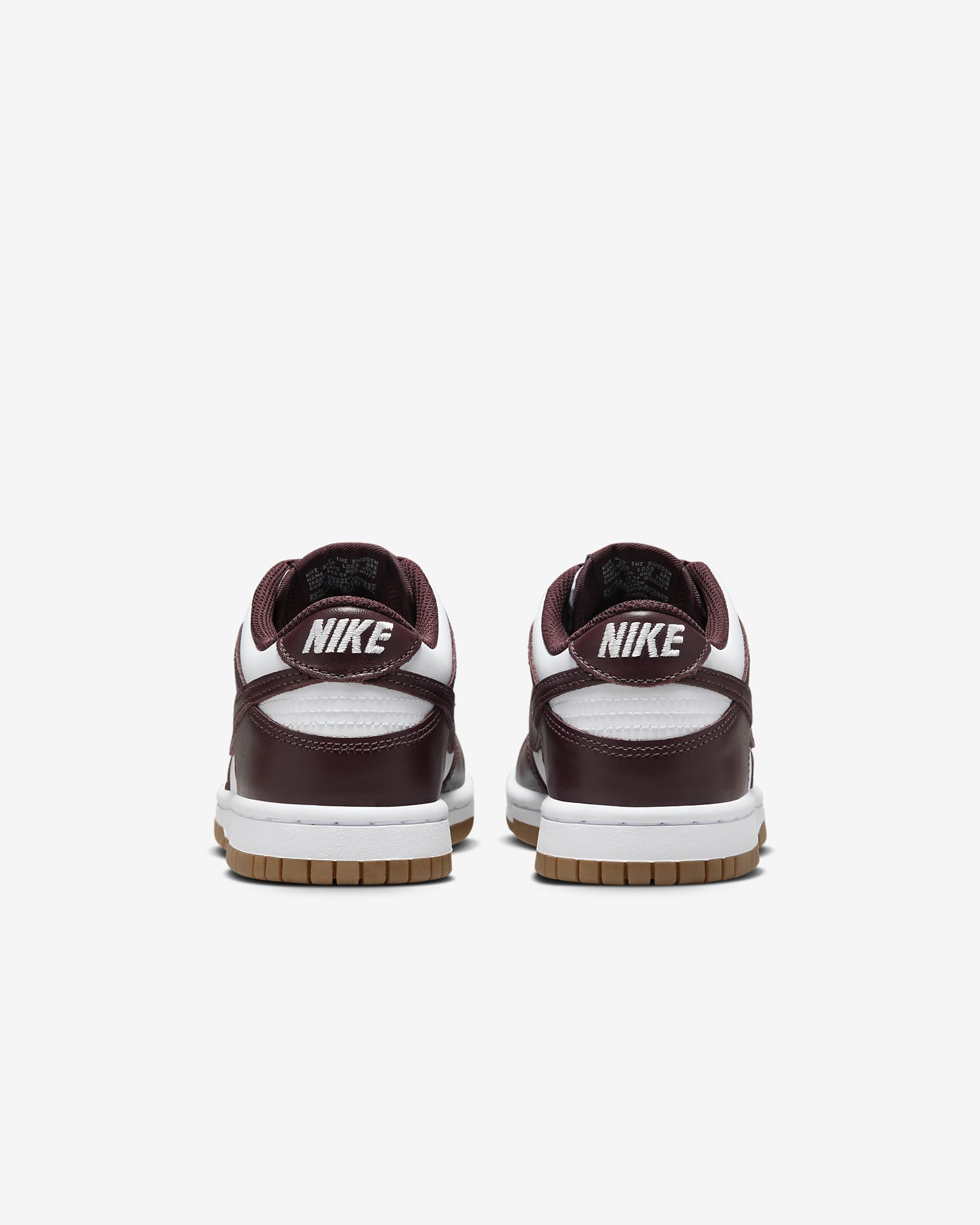 Nike Dunk Low Big Kids' Shoes - White/Gum Light Brown/Burgundy Crush