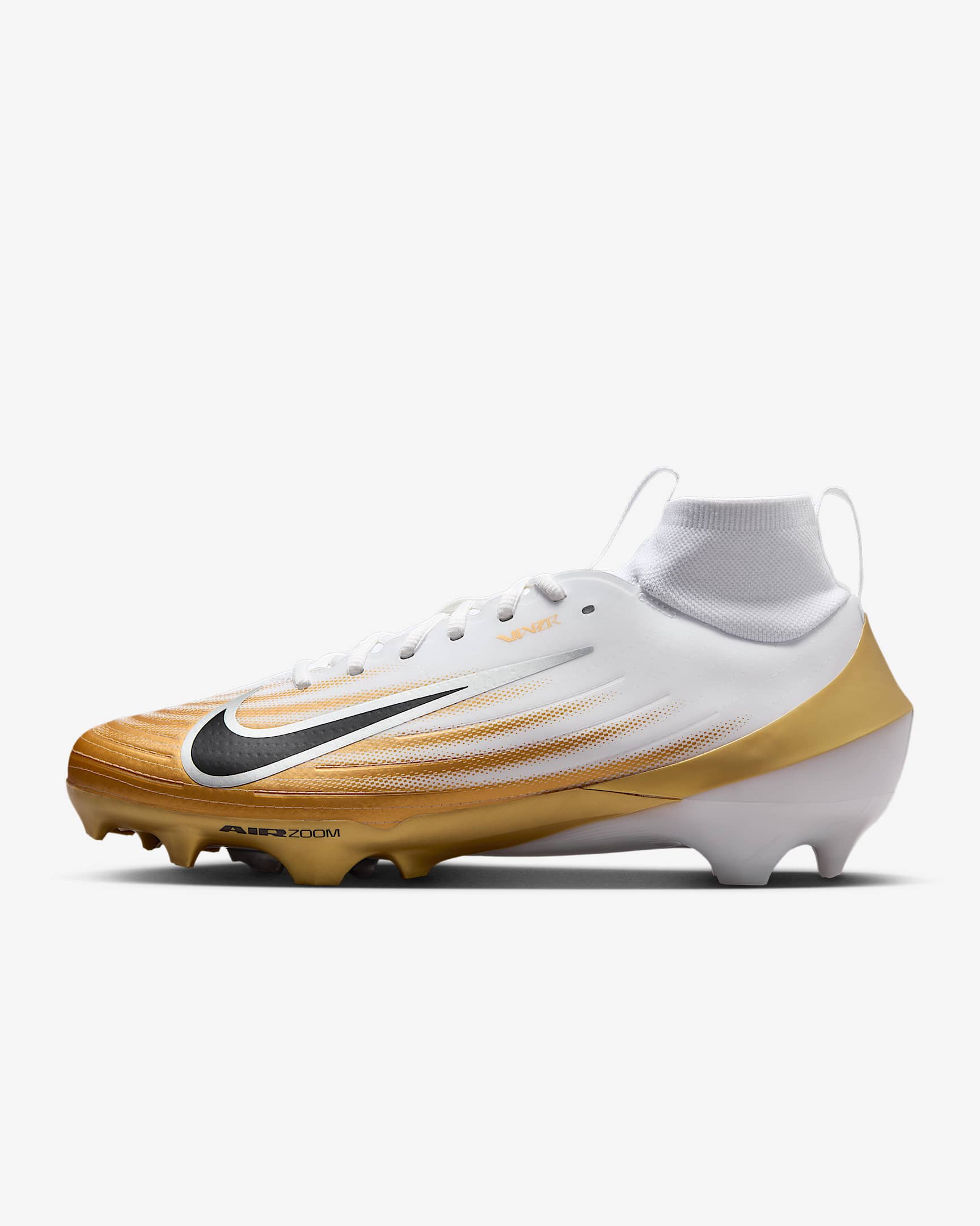Nike Vapor Pro 1 Football Cleats - White/Metallic Gold/Black