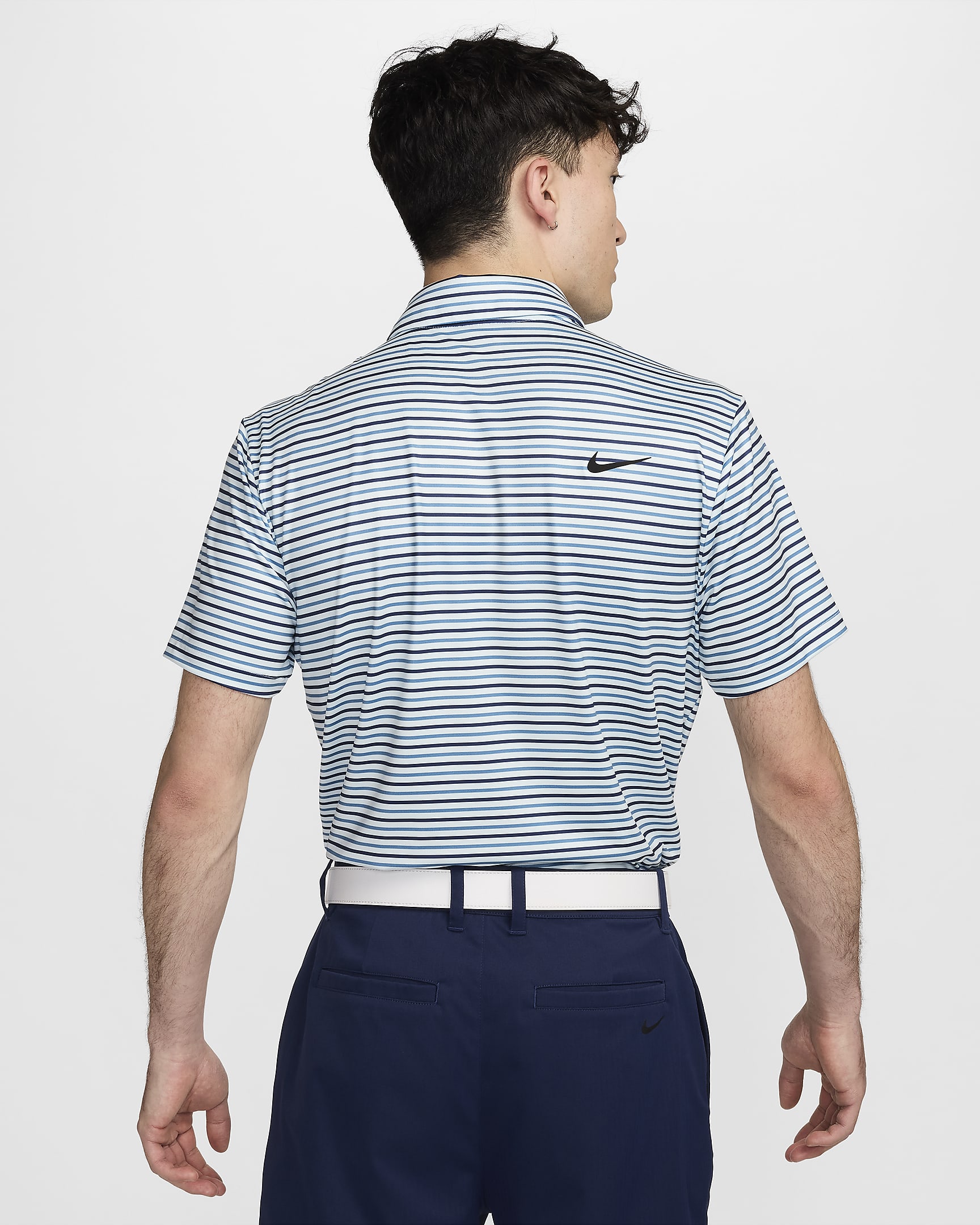 Nike Tour Men's Dri-FIT Striped Golf Polo - Glacier Blue/Black