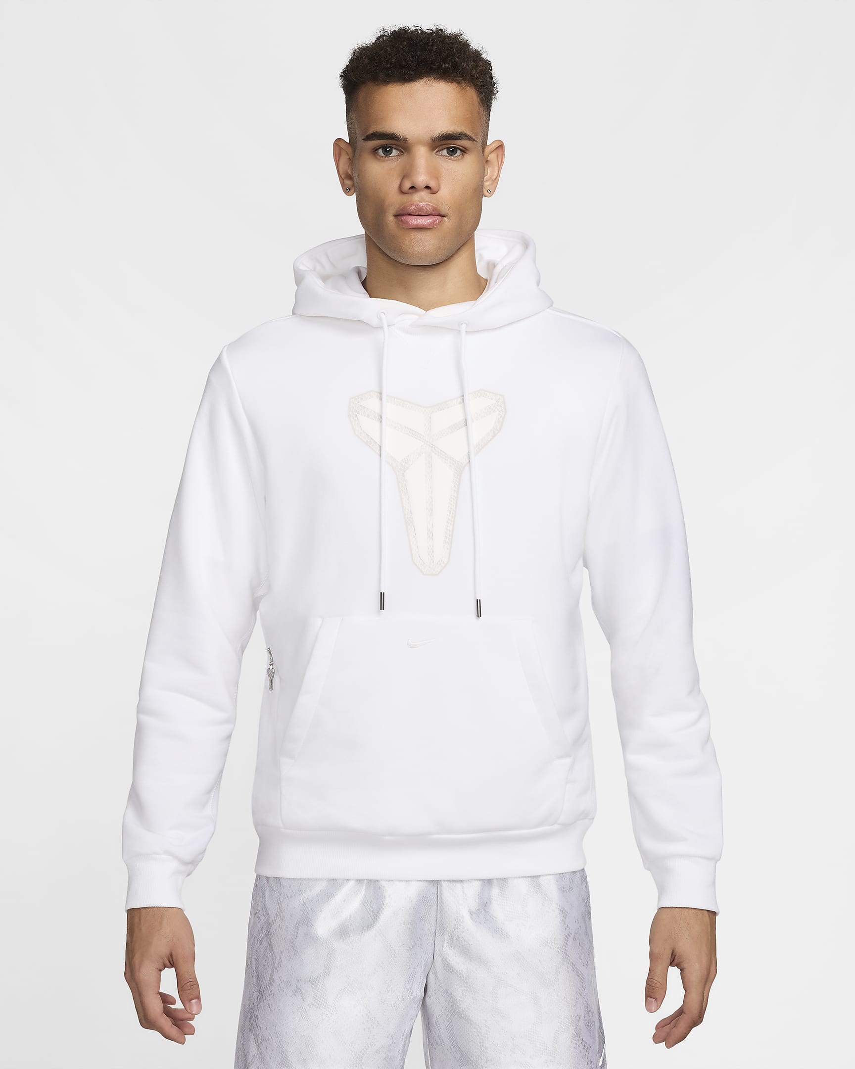 KB Men's Nike Dri-FIT Pullover Basketball Hoodie - White/Summit White