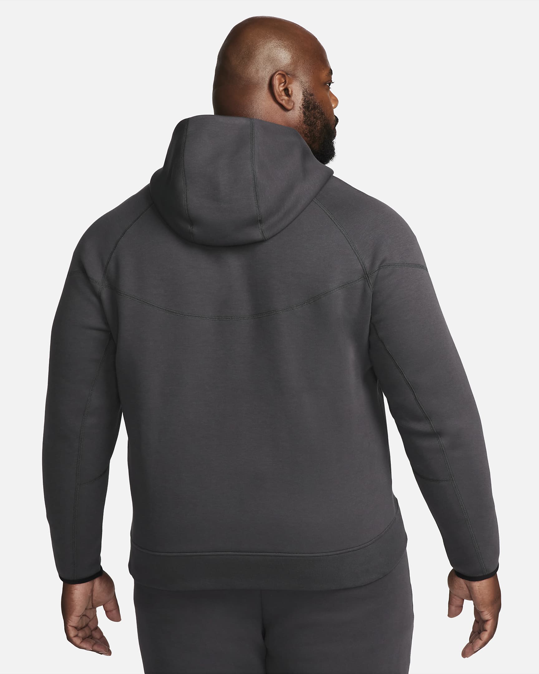 Męska bluza z kapturem i zamkiem na całej długości Nike Sportswear Tech Fleece Windrunner - Anthracite/Czerń