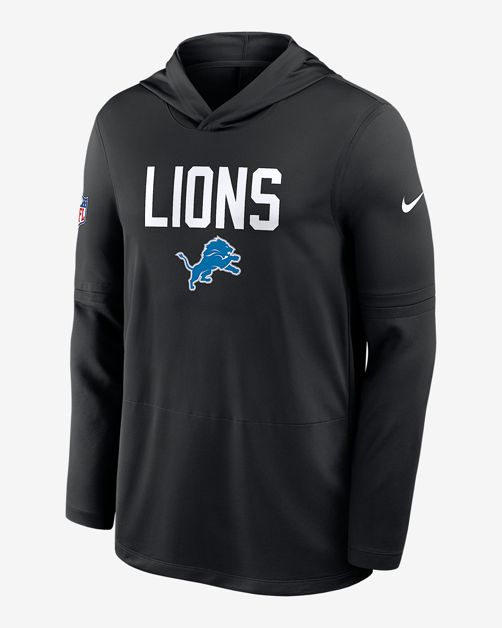 Detroit Lions Pass Accuracy Men's Nike Dri-FIT NFL Long-Sleeve Hooded Top - Black