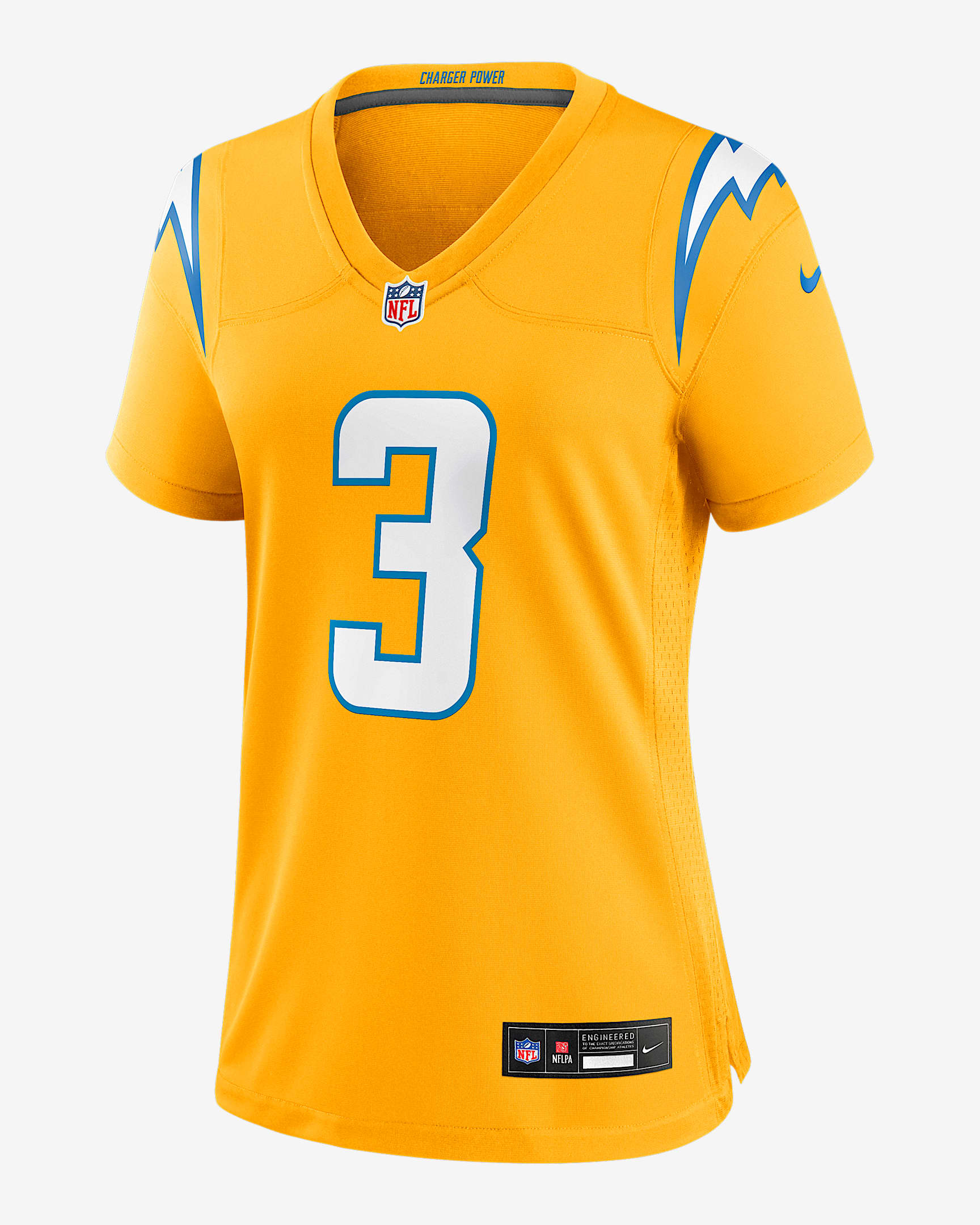 Jersey Nike de la NFL Game para mujer Derwin James Jr. Los Angeles Chargers - Oro