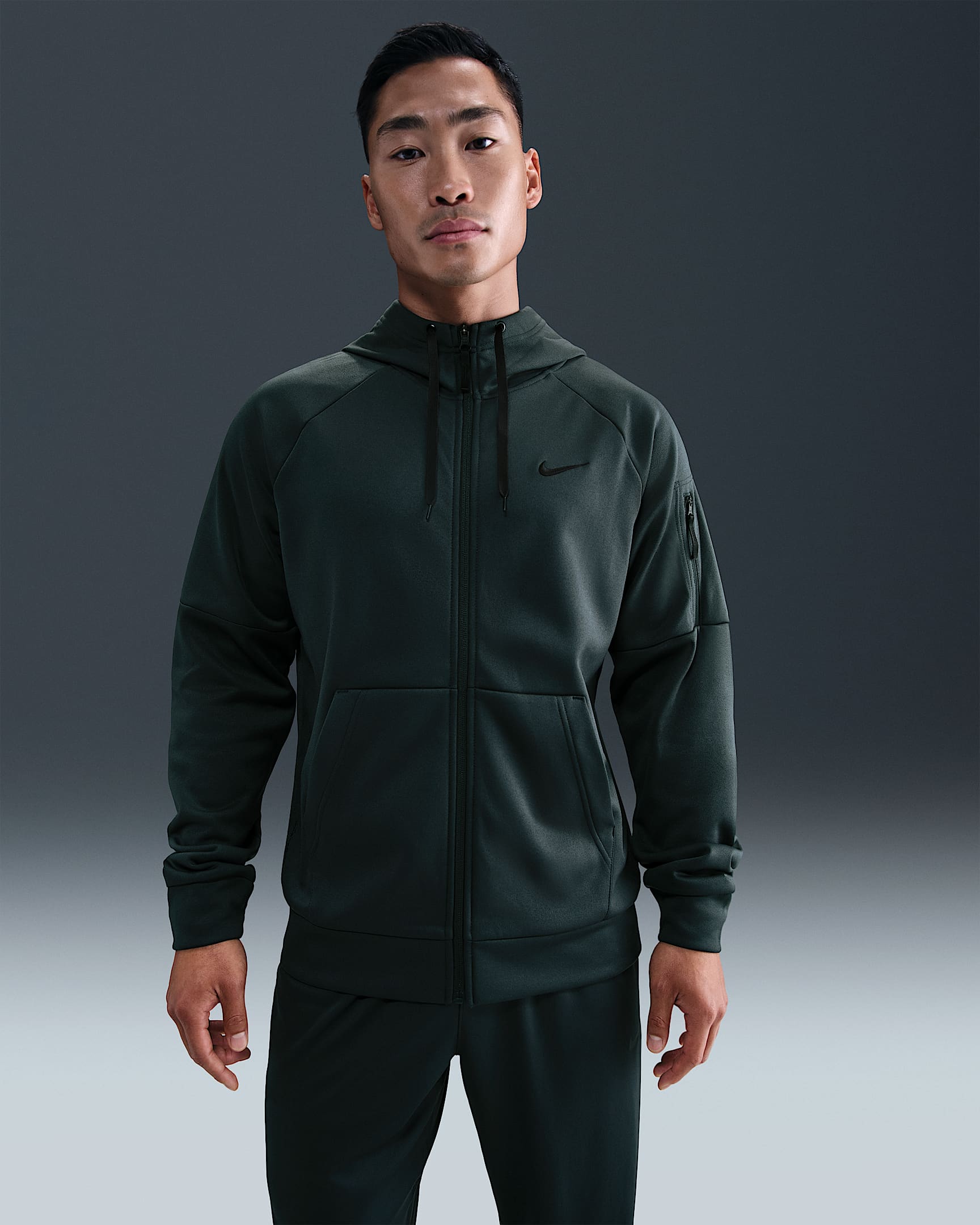 Nike Therma Part superior amb cremallera completa de fitnes Therma-FIT - Home - Seaweed/Seaweed/Negre