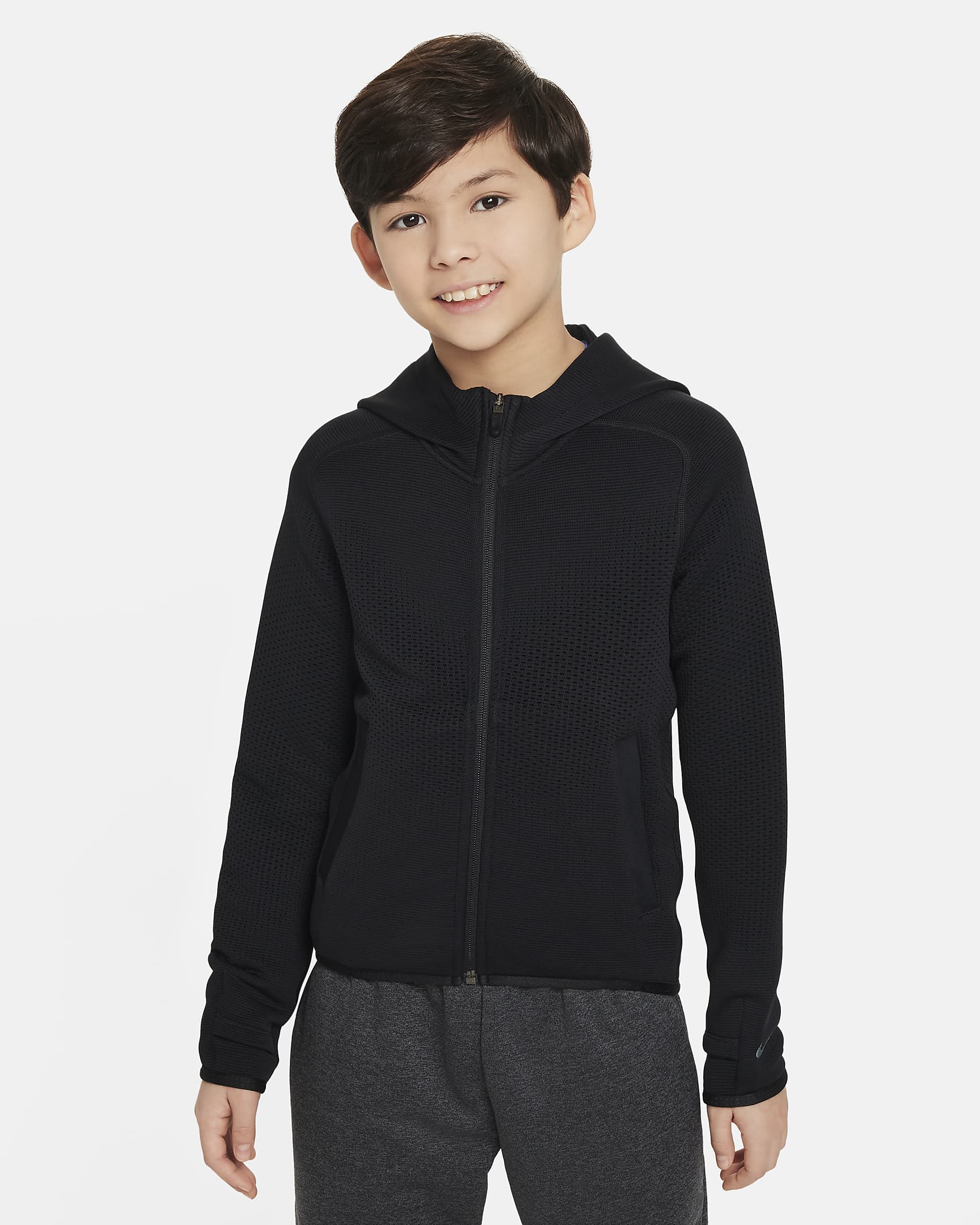 Nike Multi Tech EasyOn Older Kids' Therma-FIT ADV Training Hoodie - Black