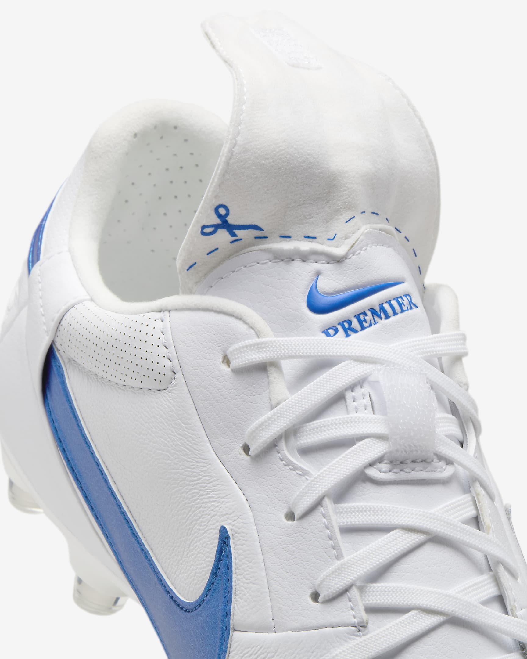 Nike Premier 3 FG Low-Top Football Boot - White/Signal Blue