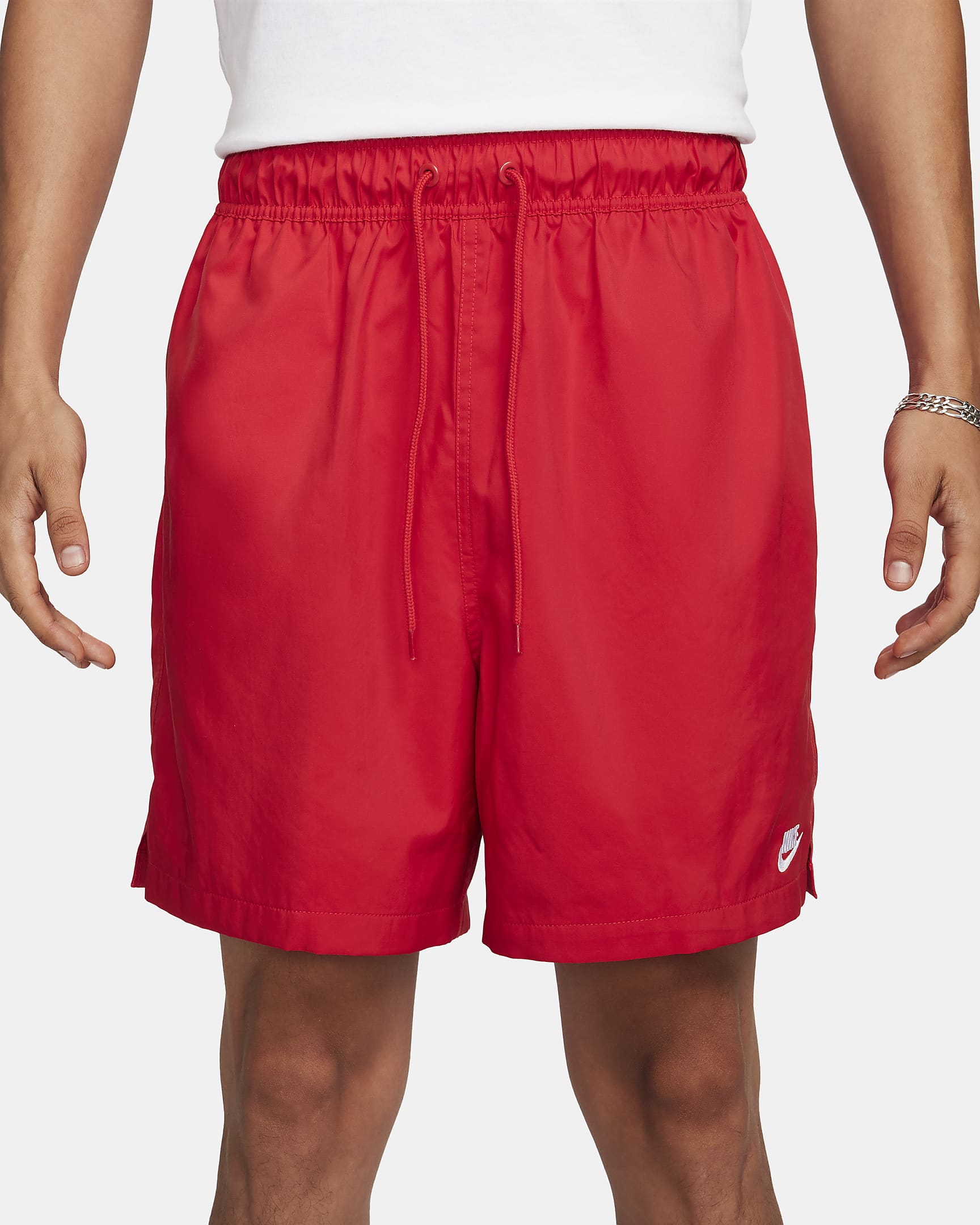 Shorts Flow in tessuto Nike Club – Uomo - University Red/Bianco