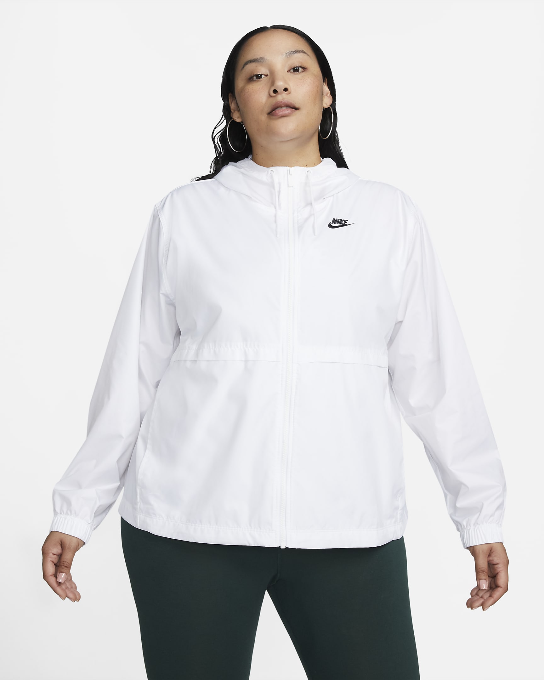 Nike Sportswear Essential Repel Women's Woven Jacket (Plus Size) - White/Black