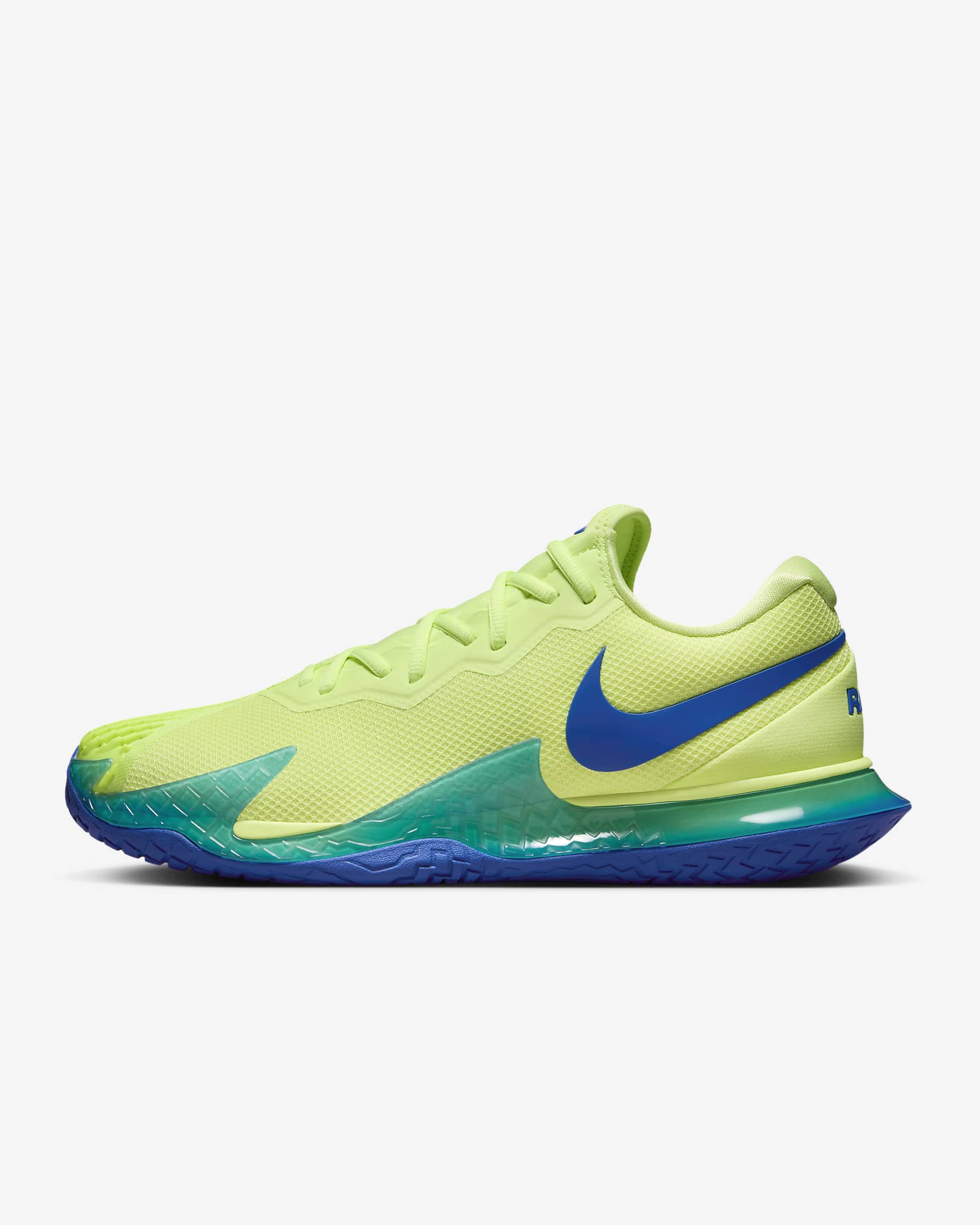 Tenis de tenis de cancha dura para hombre NikeCourt Zoom Vapor Cage 4 Rafa - Toque de limón claro/Azul foto claro/Royal juego