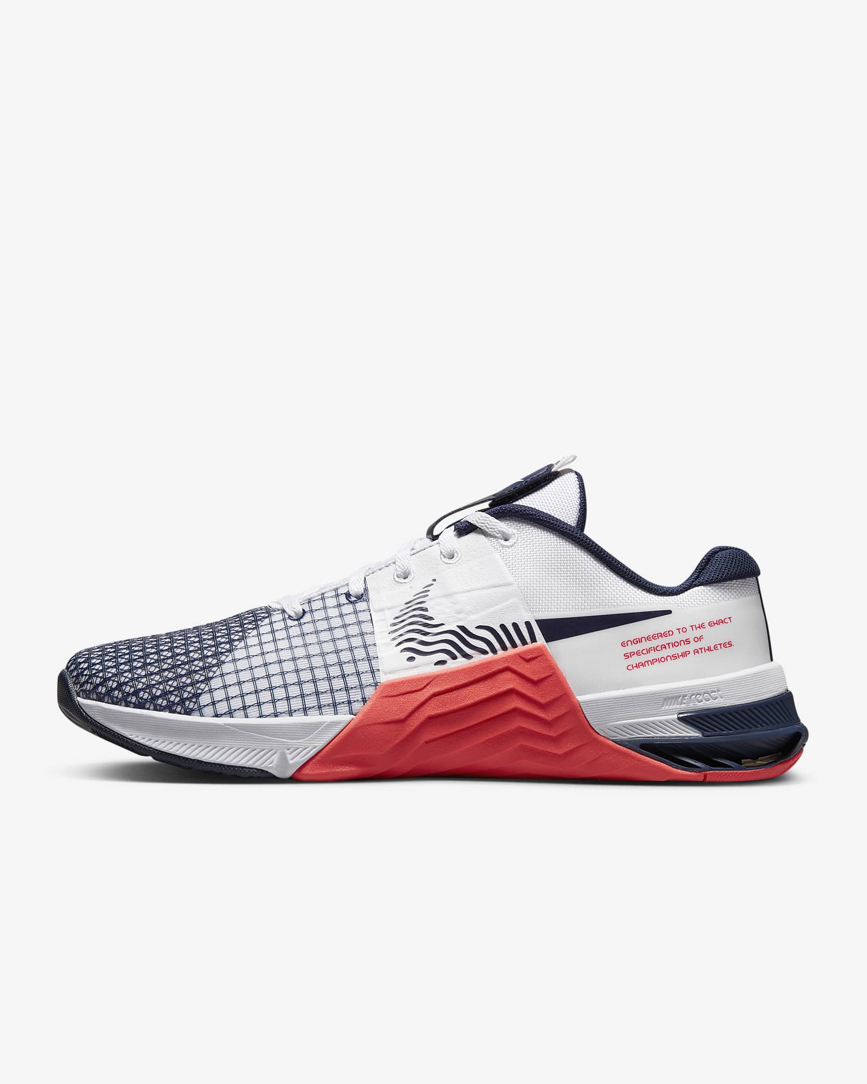 Nike Metcon 8 Men's Workout Shoes - White/Bright Crimson/Obsidian