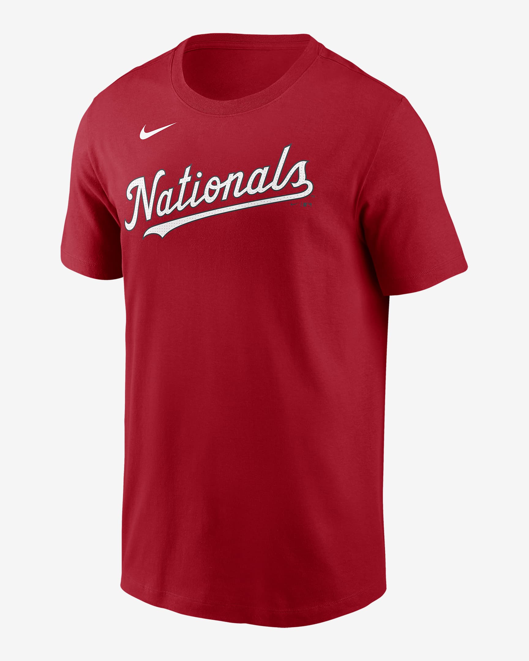 Playera Nike de la MLB para hombre Washington Nationals Fuse Wordmark - Rojo