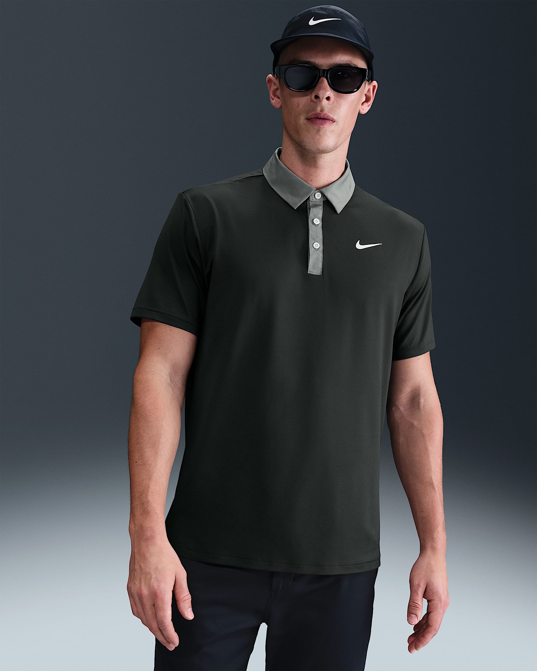 Nike Tour Men's Dri-FIT Golf Polo - Night Forest/Clay Green/Pale Ivory