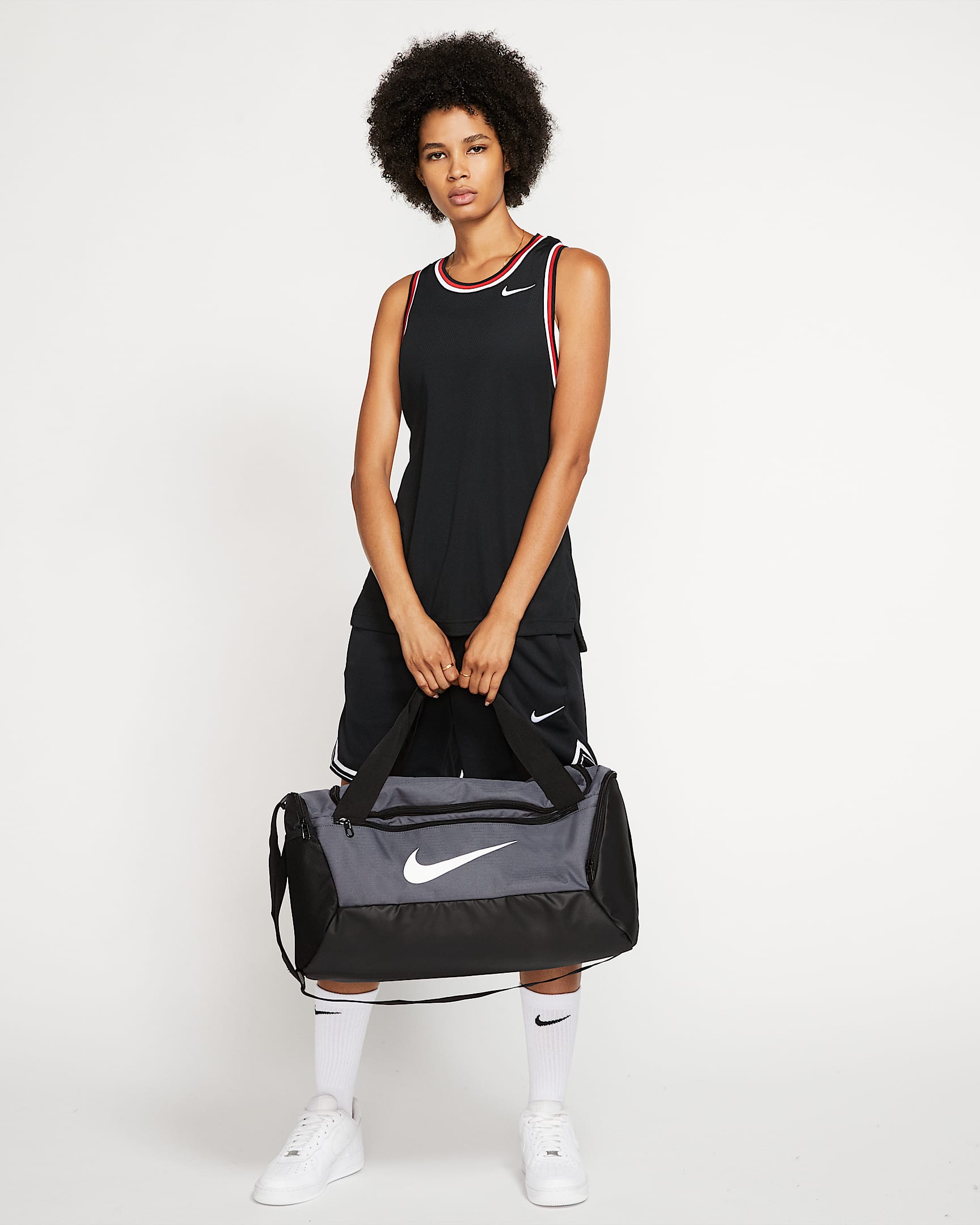 Nike Brasilia Training Duffel Bag (Small) - Flint Grey/Black/White