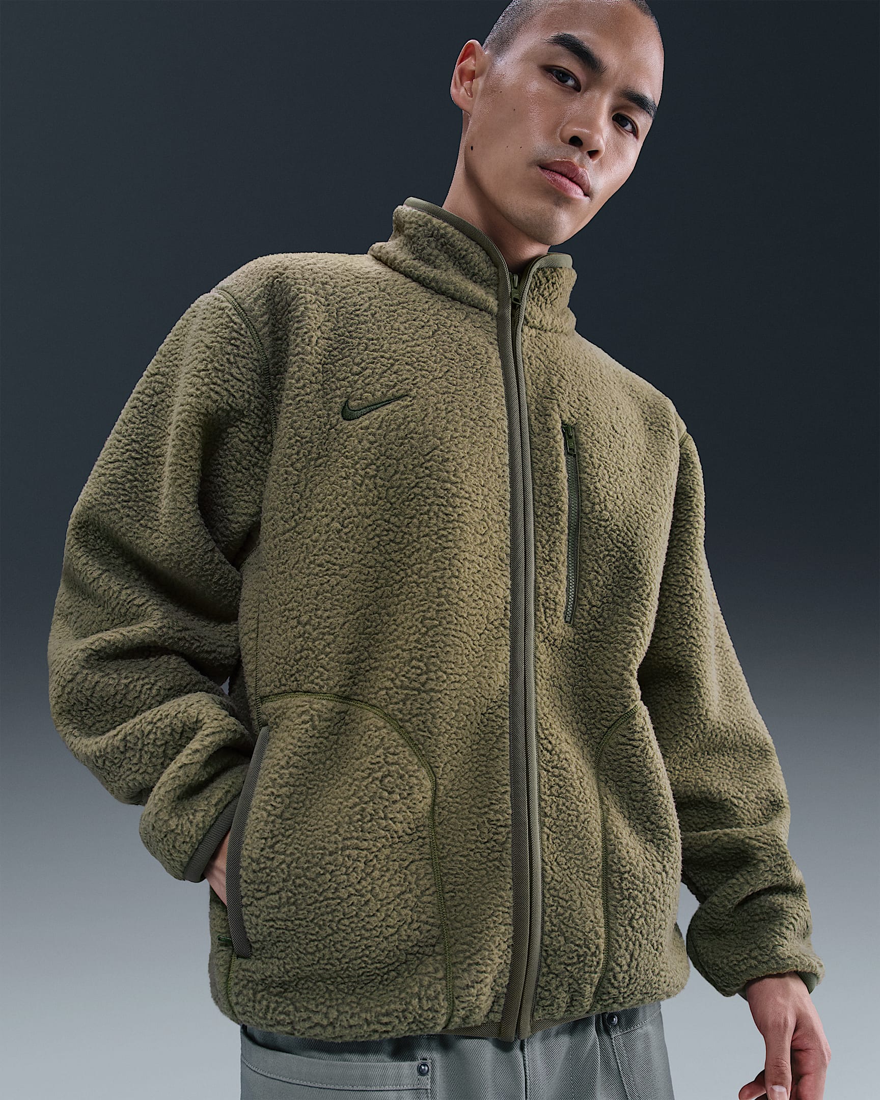 Nike Sportswear Club Men's Winterized Jacket - Medium Olive