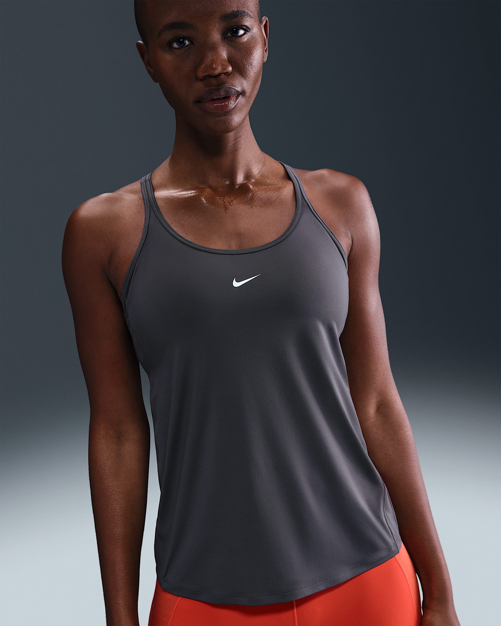 Nike One Classic Dri-FIT Tanktop mit Trägern für Damen - Thunder Grey/Weiß