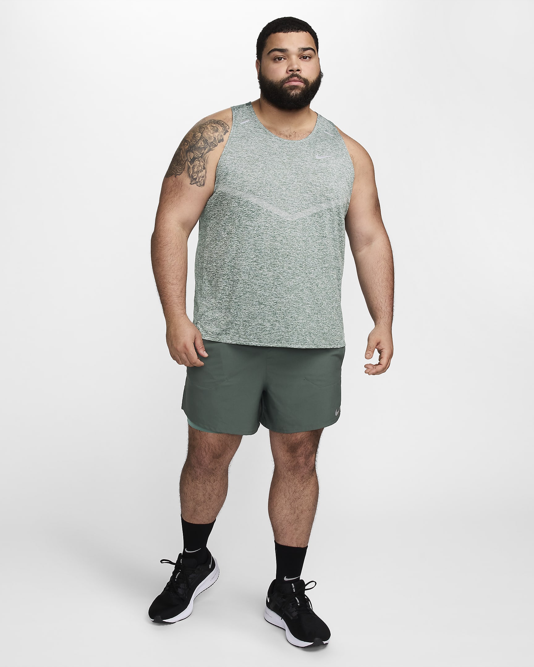 Nike Rise 365 Men's Dri-FIT Running Tank - Vintage Green/Heather