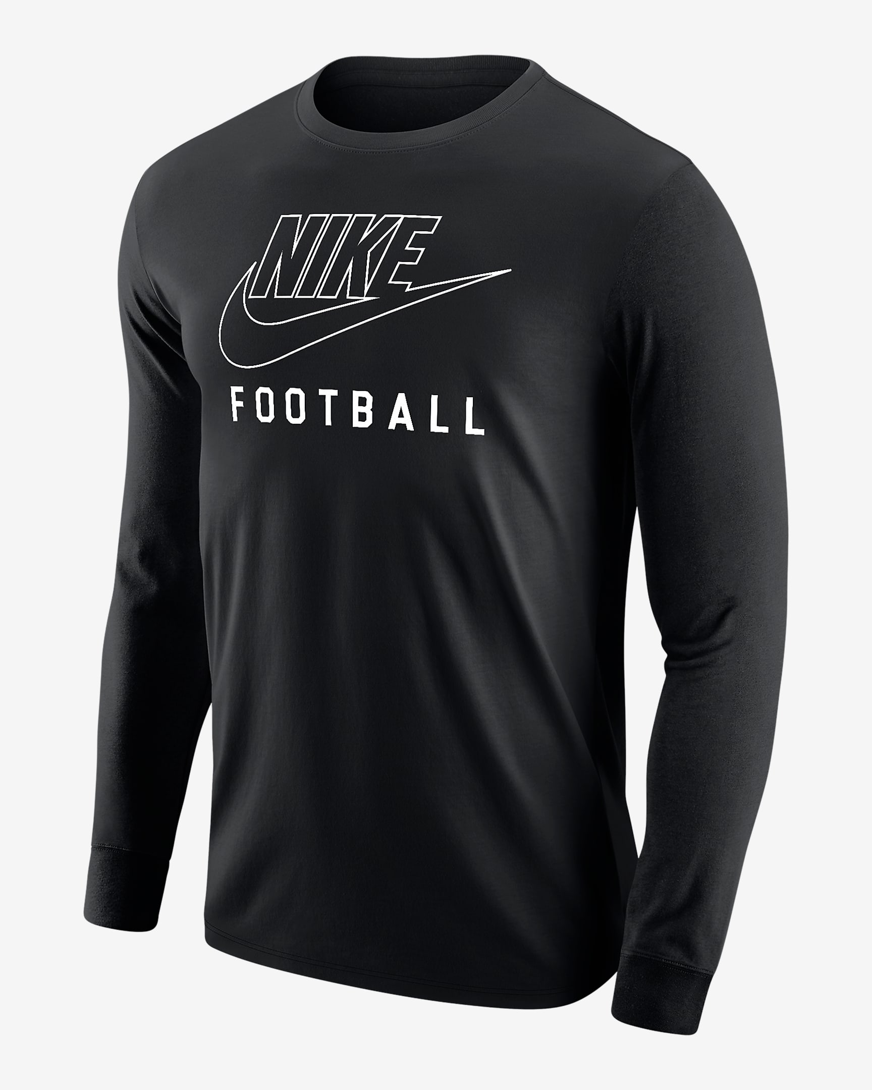 Nike Swoosh Men's Football Long-Sleeve T-Shirt - Black