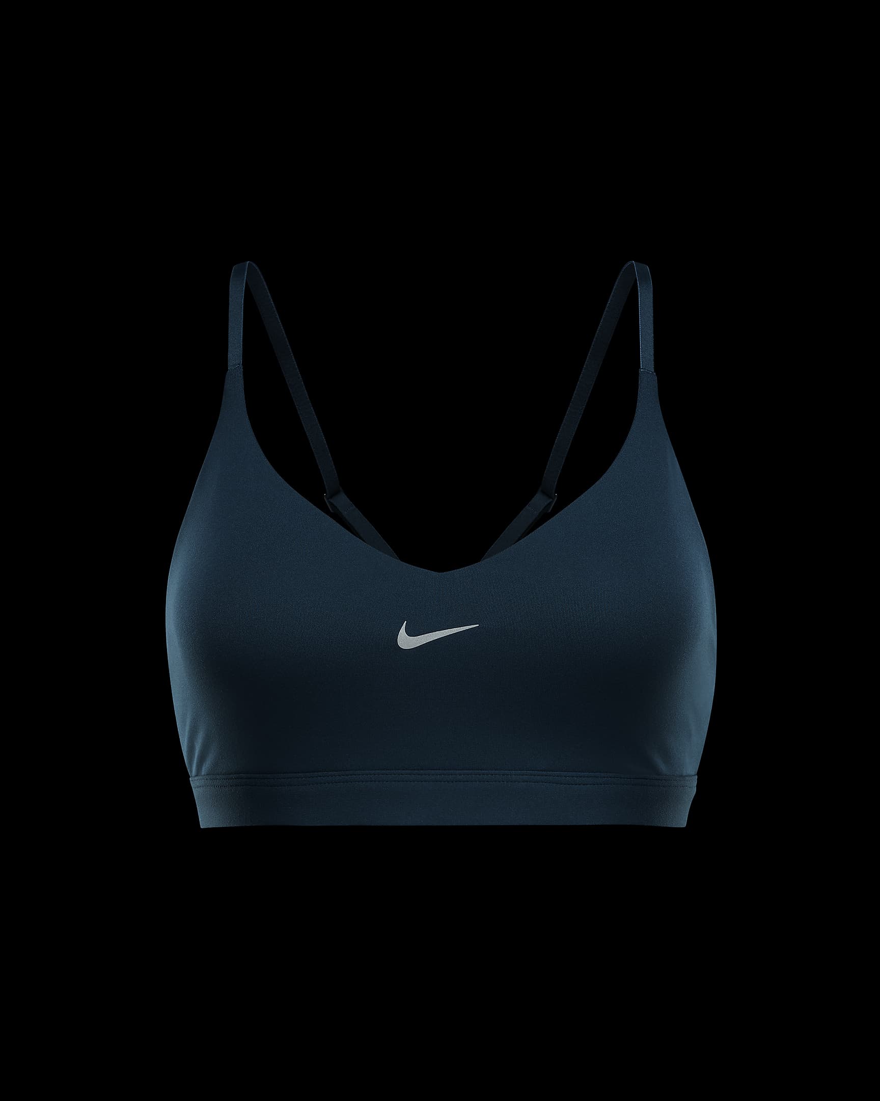 Dámská nastavitelná sportovní podprsenka Nike Indy s vycpávkami a lehkou oporou - Armory Navy