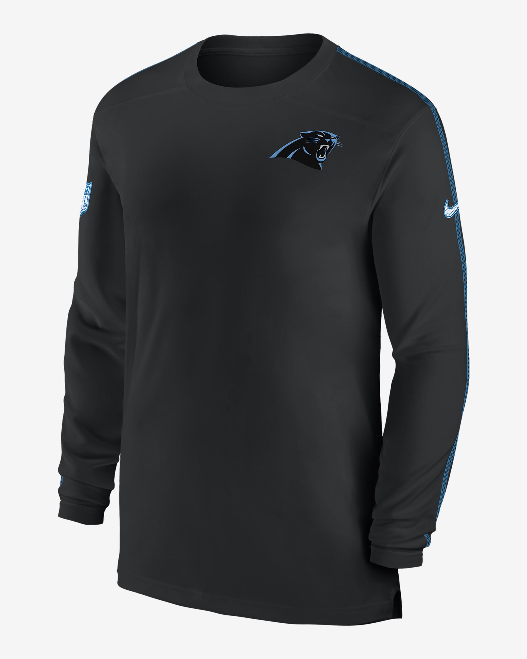 Carolina Panthers Sideline Coach Men's Nike Dri-FIT NFL Long-Sleeve Top - Black