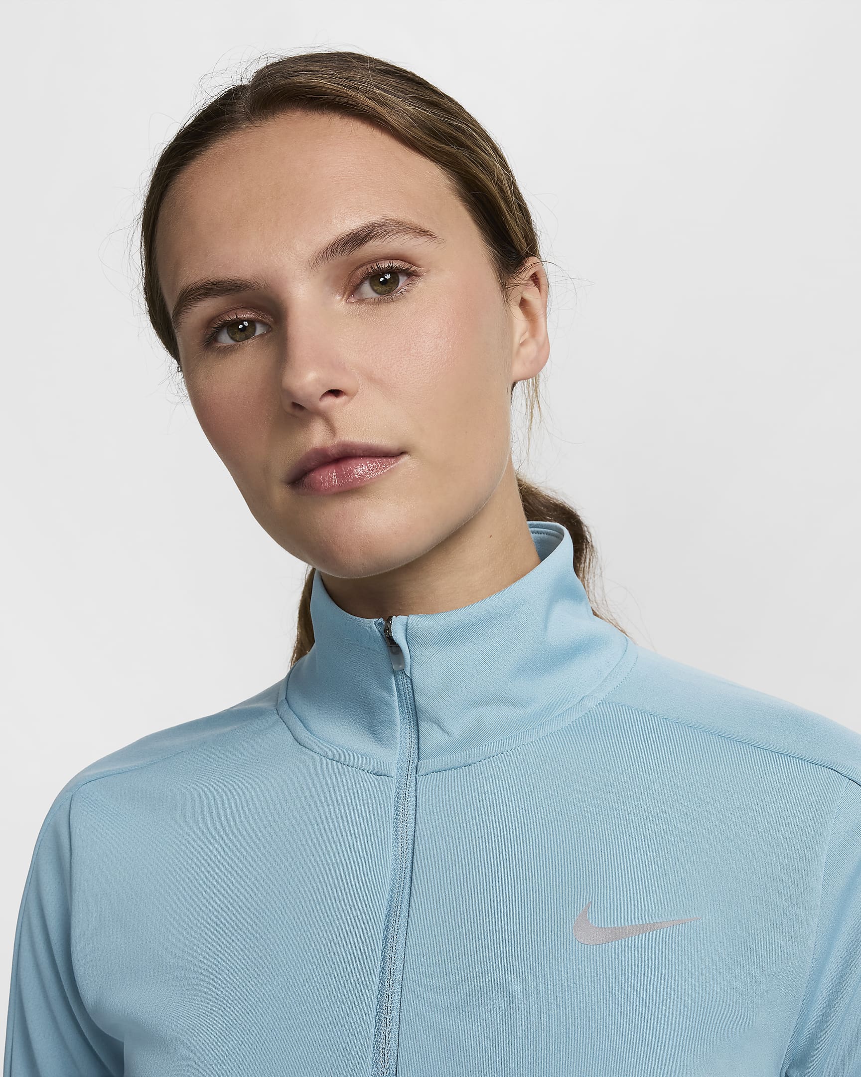 Tröja med kvartslång dragkedja Nike Dri-FIT Pacer för kvinnor - Denim Turquoise