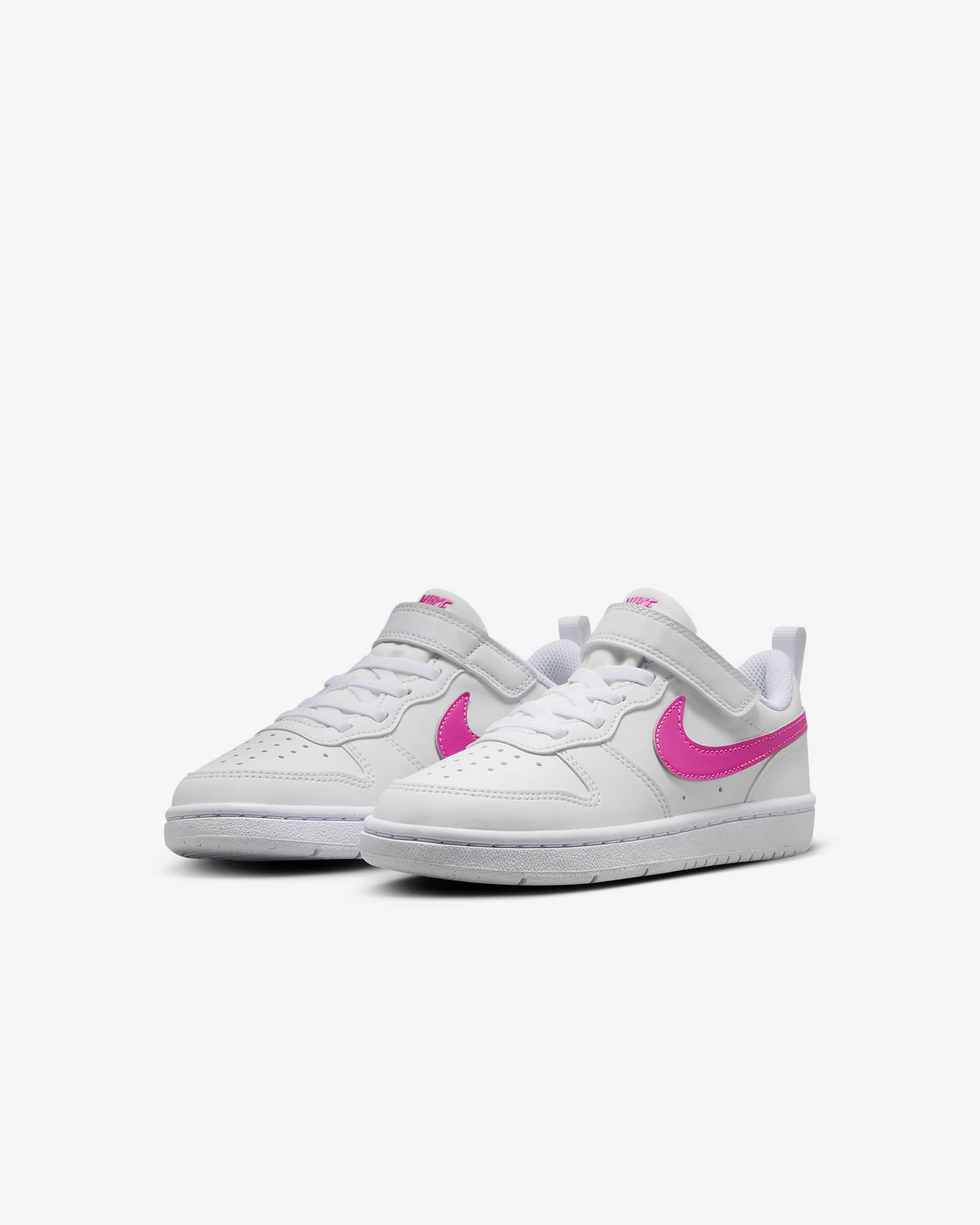 Nike Court Borough Low Recraft Younger Kids' Shoes - White/Laser Fuchsia