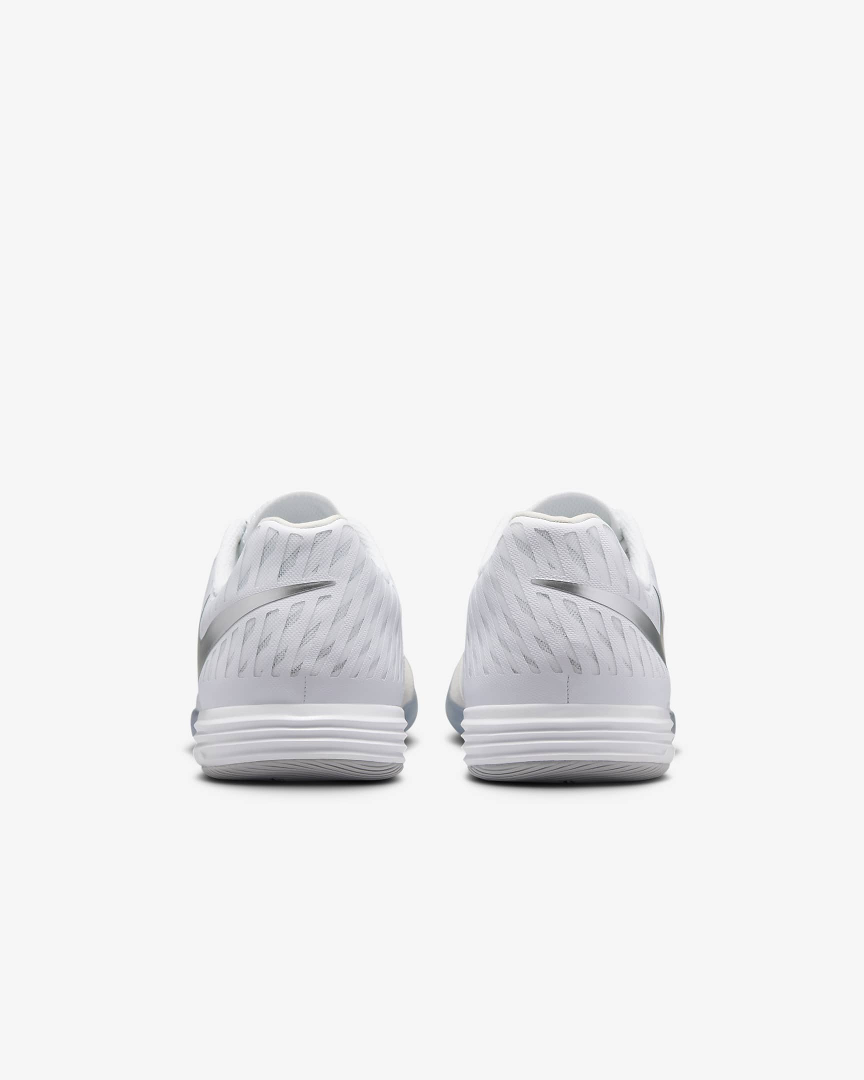 Nike Lunar Gato II Indoor Court Low-Top Football Shoes - White/Chrome