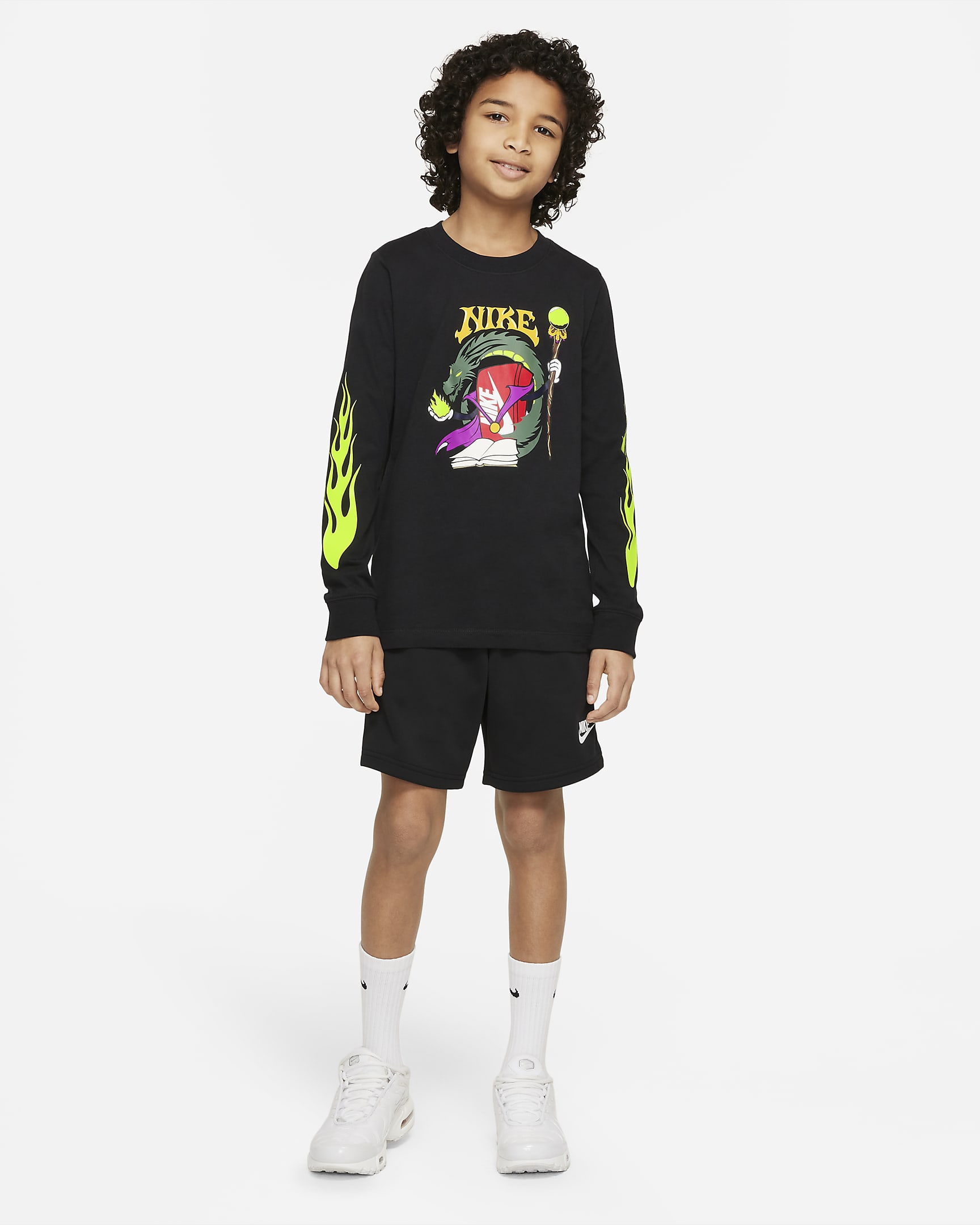 Nike Sportswear Older Kids' (Boys') Long-Sleeve T-Shirt - Black