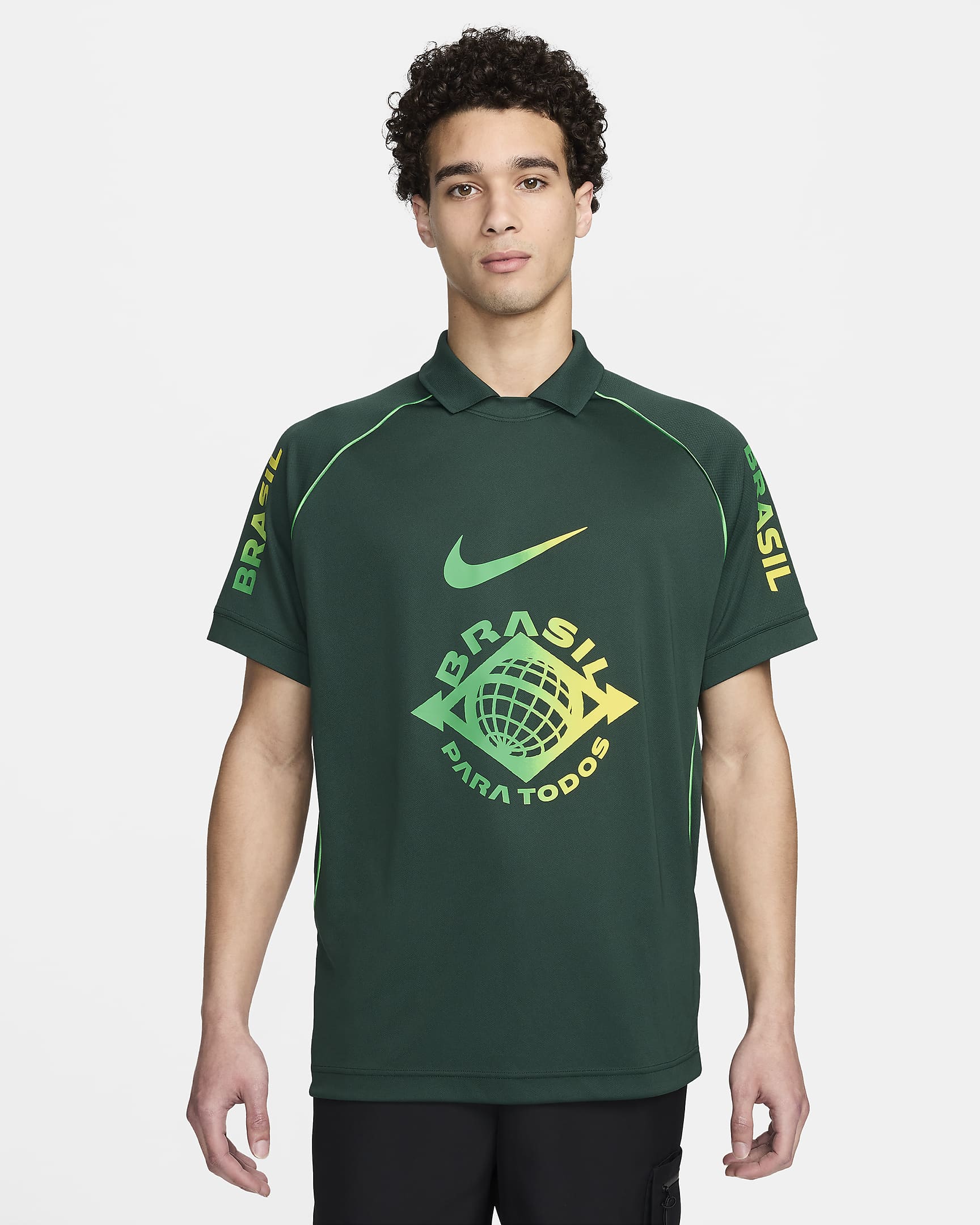 Jersey de fútbol Nike Dri-FIT de Brasil para hombre - Verde pro/Verde chispa claro/Amarillo dinámico