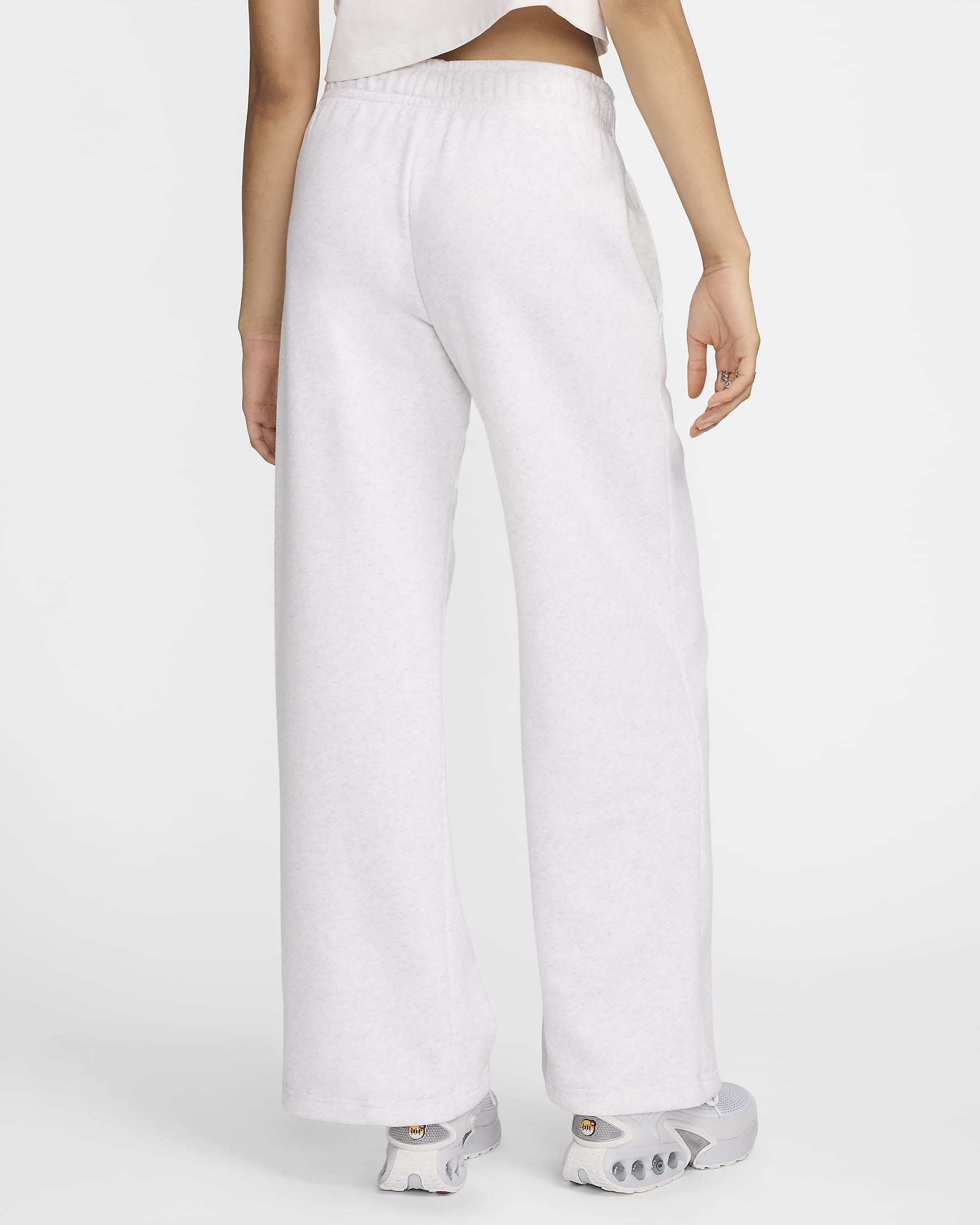 Nike Sportswear Club Fleece Women's Mid-Rise Wide-Leg Sweatpants - Birch Heather/Black