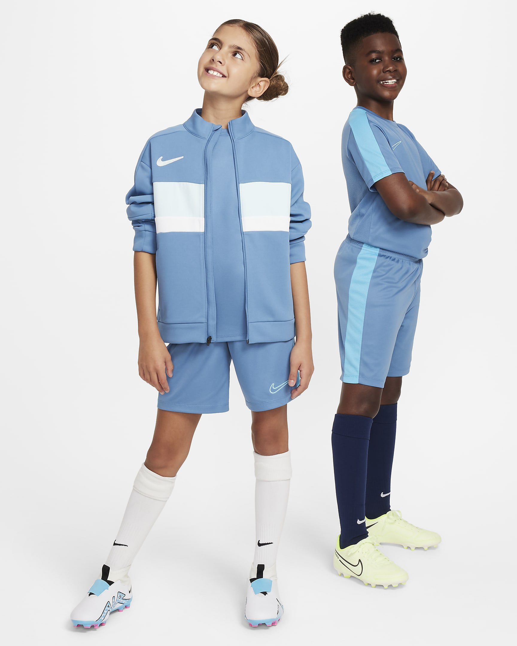 Shorts de fútbol para niños Nike Dri-FIT Academy23 - Tormenta del Egeo/Azul báltico/Azul báltico