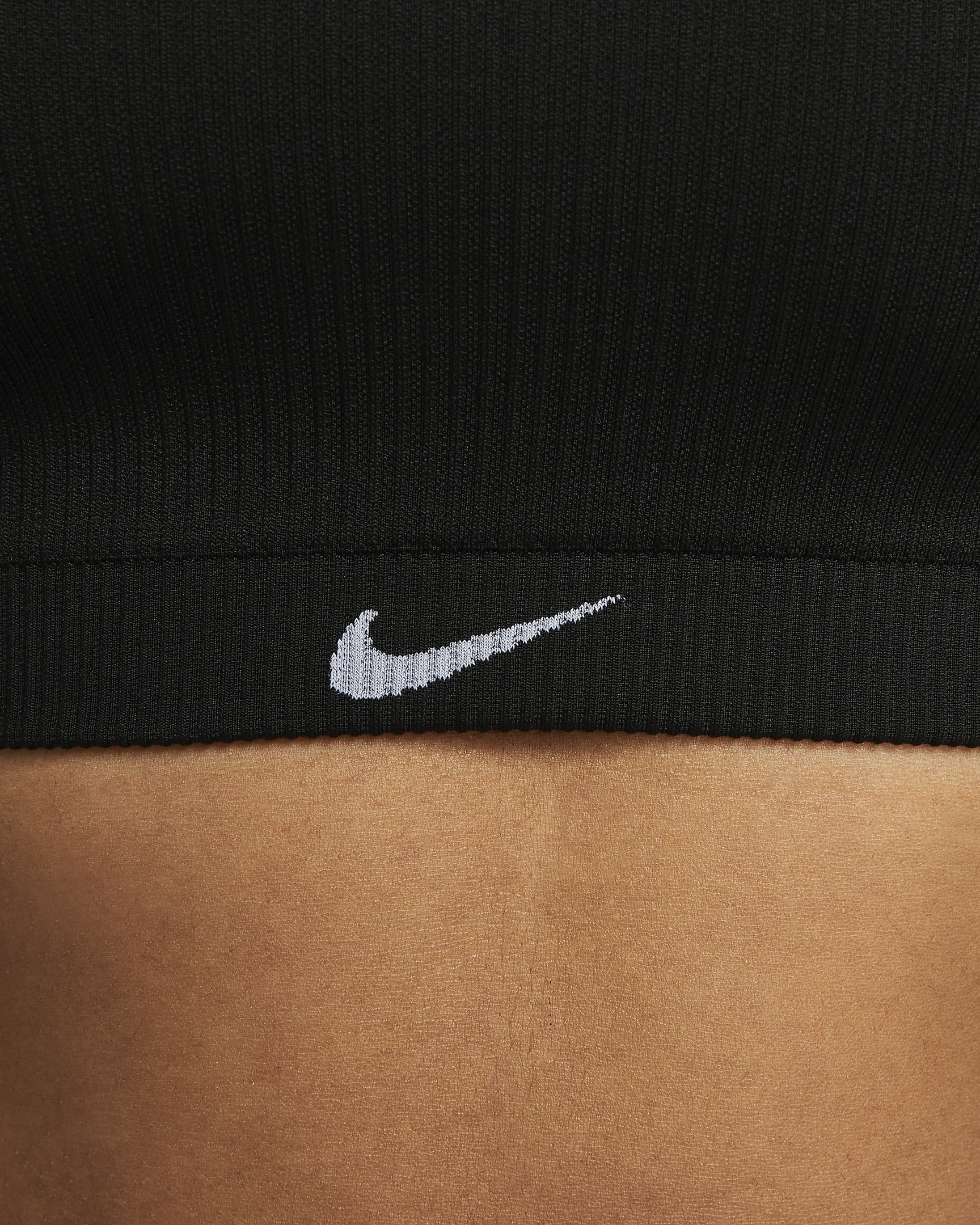 Nike Indy Seamless Ribbed Women's Light-Support Non-Padded Sports Bra - Black/White