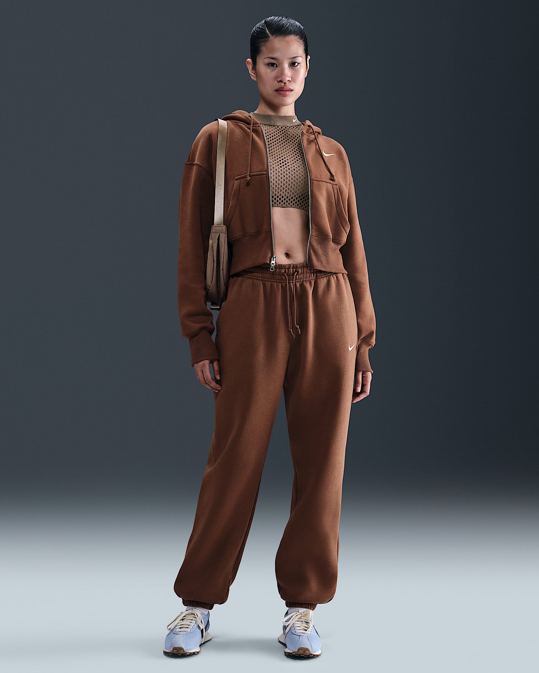 Nike Sportswear Phoenix Fleece Women's High-Waisted Oversized Sweatpants - Fauna Brown/Sail