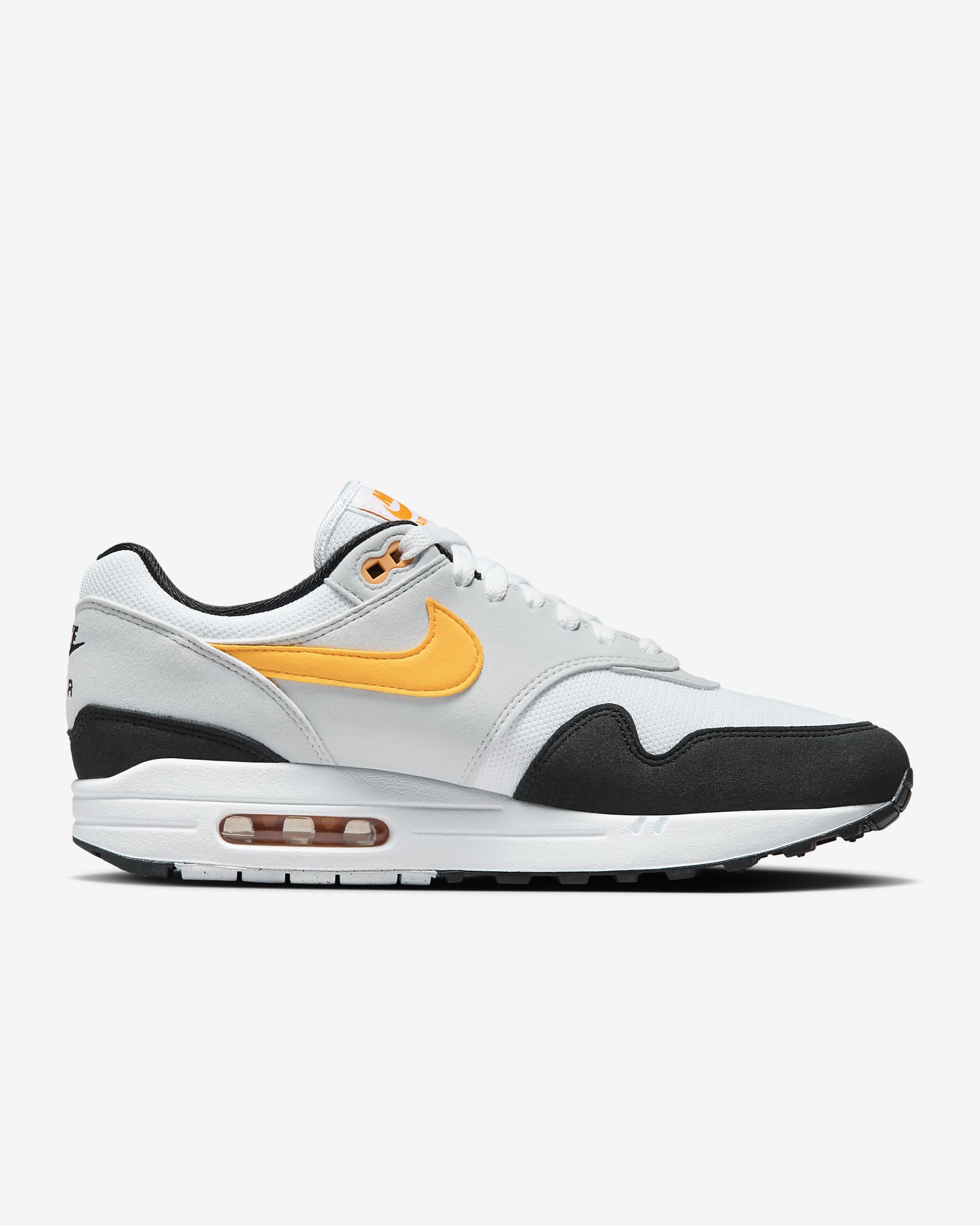 Nike Air Max 1-sko til mænd - hvid/sort/Pure Platinum/University Gold