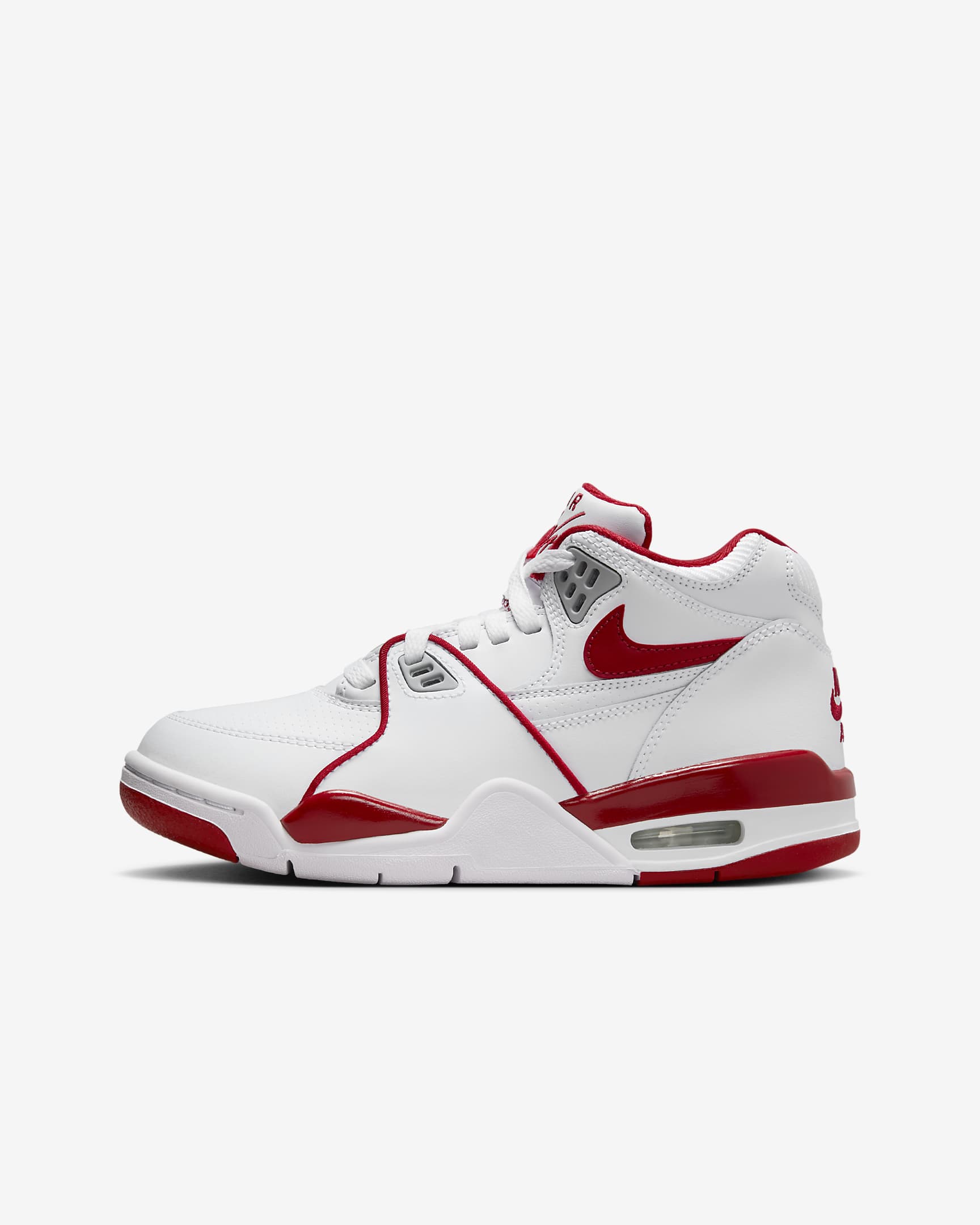 Nike Air Flight 89 Older Kids' Shoes - White/Wolf Grey/Varsity Red