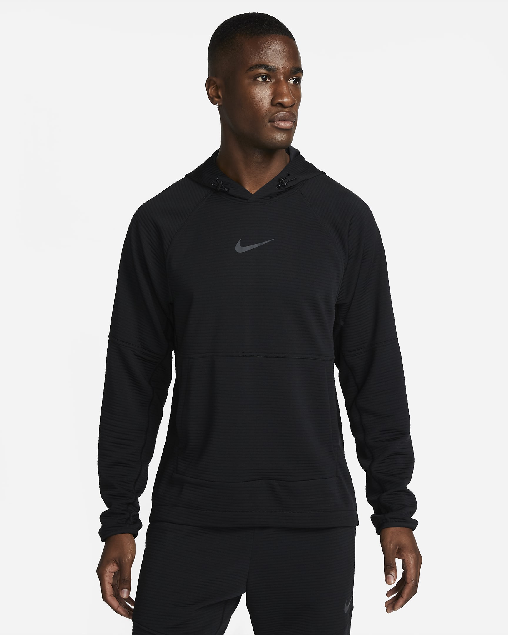 Nike Men's Dri-FIT Fleece Fitness Sweatshirt - Black/Iron Grey