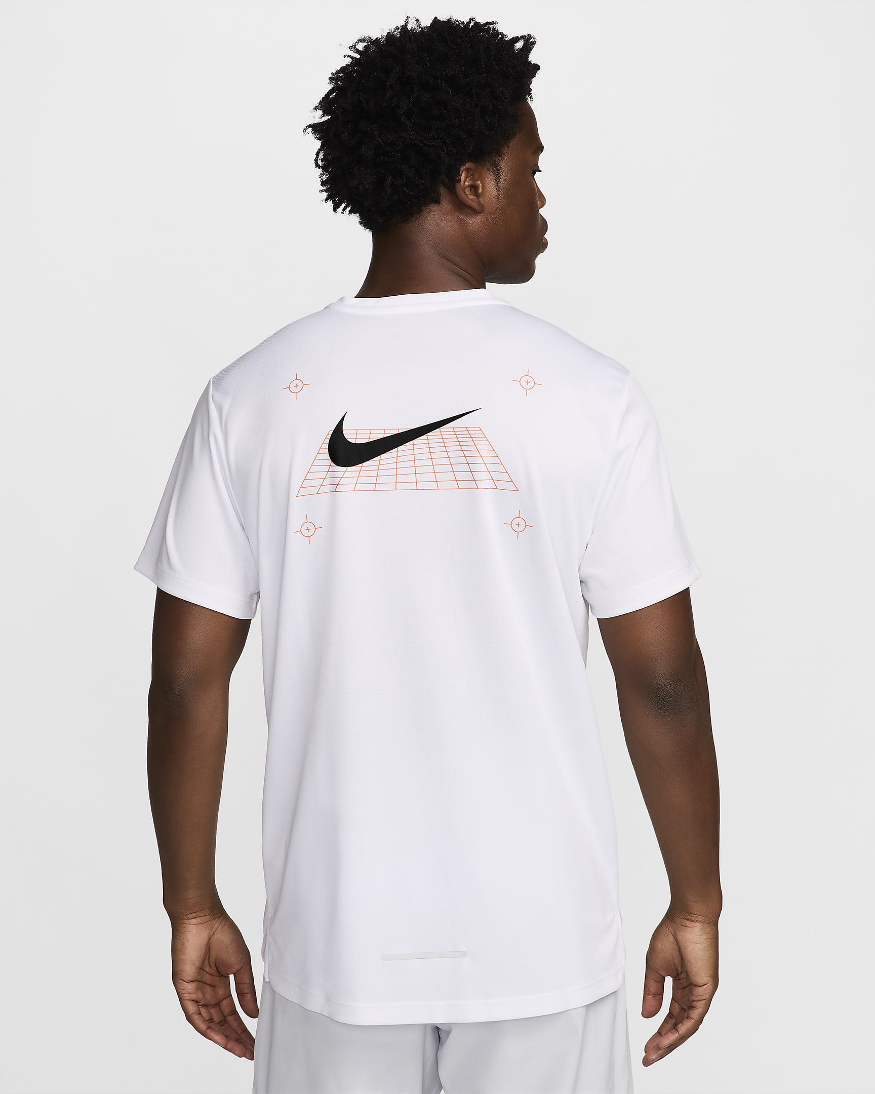 Haut de running à manches courtes et motifs Nike Miler pour Homme - Blanc