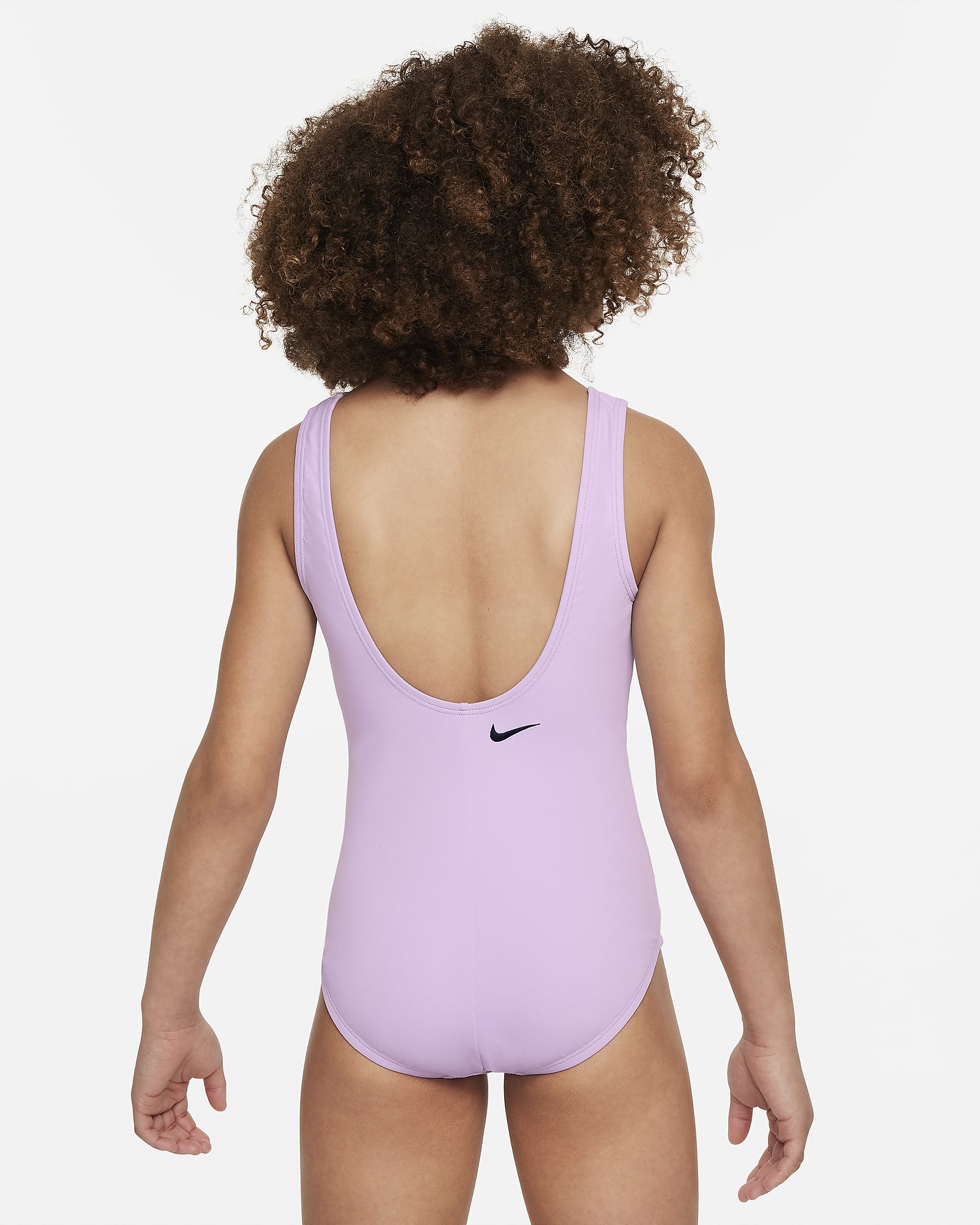 Traje de baño de una pieza con diseño de espalda en U para niñas talla grande Nike Swim - Flor de lila