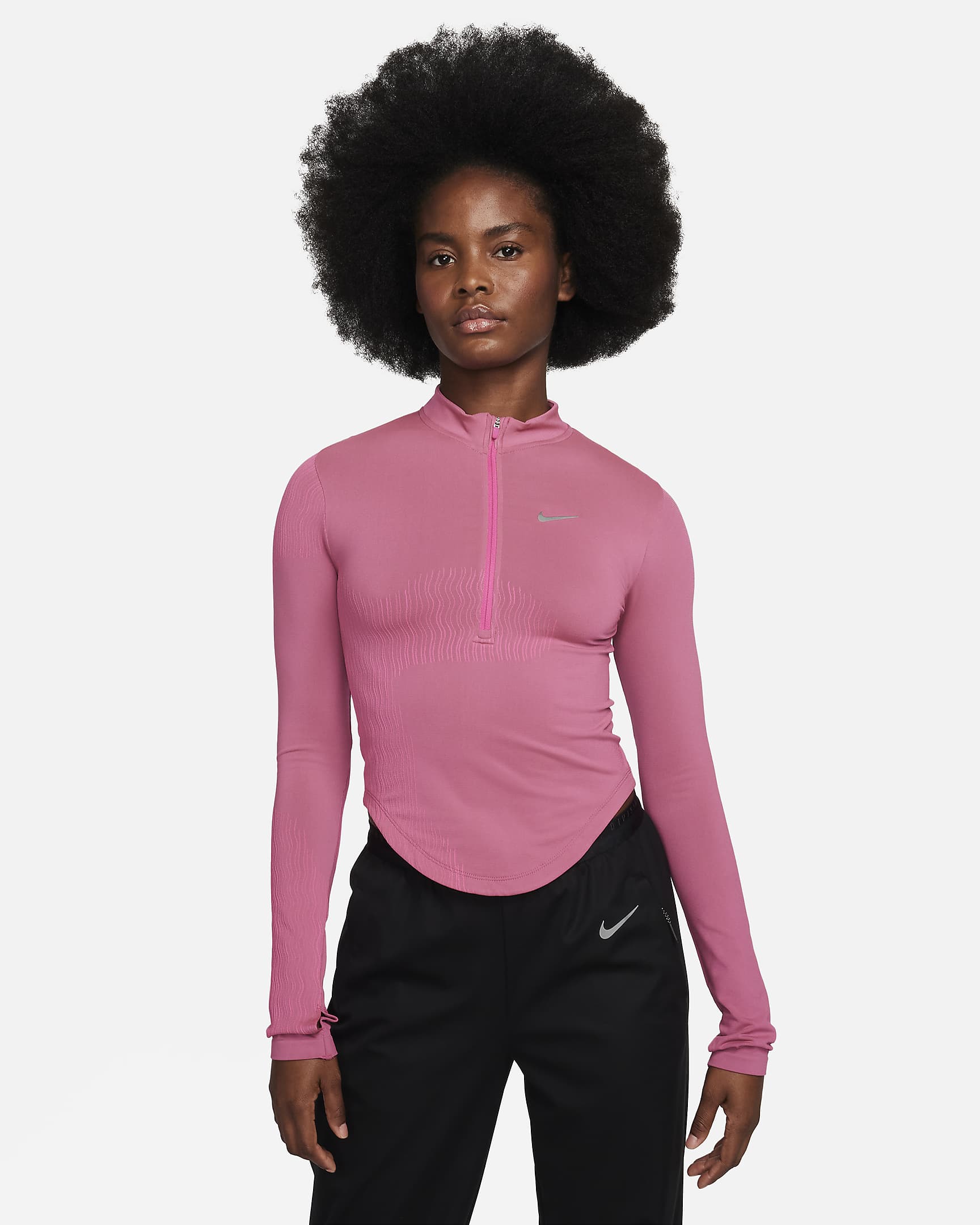 Vêtement deuxième couche à demi-zip Dri-FIT ADV Nike Running Division pour femme - Alchemy Pink/Smokey Mauve