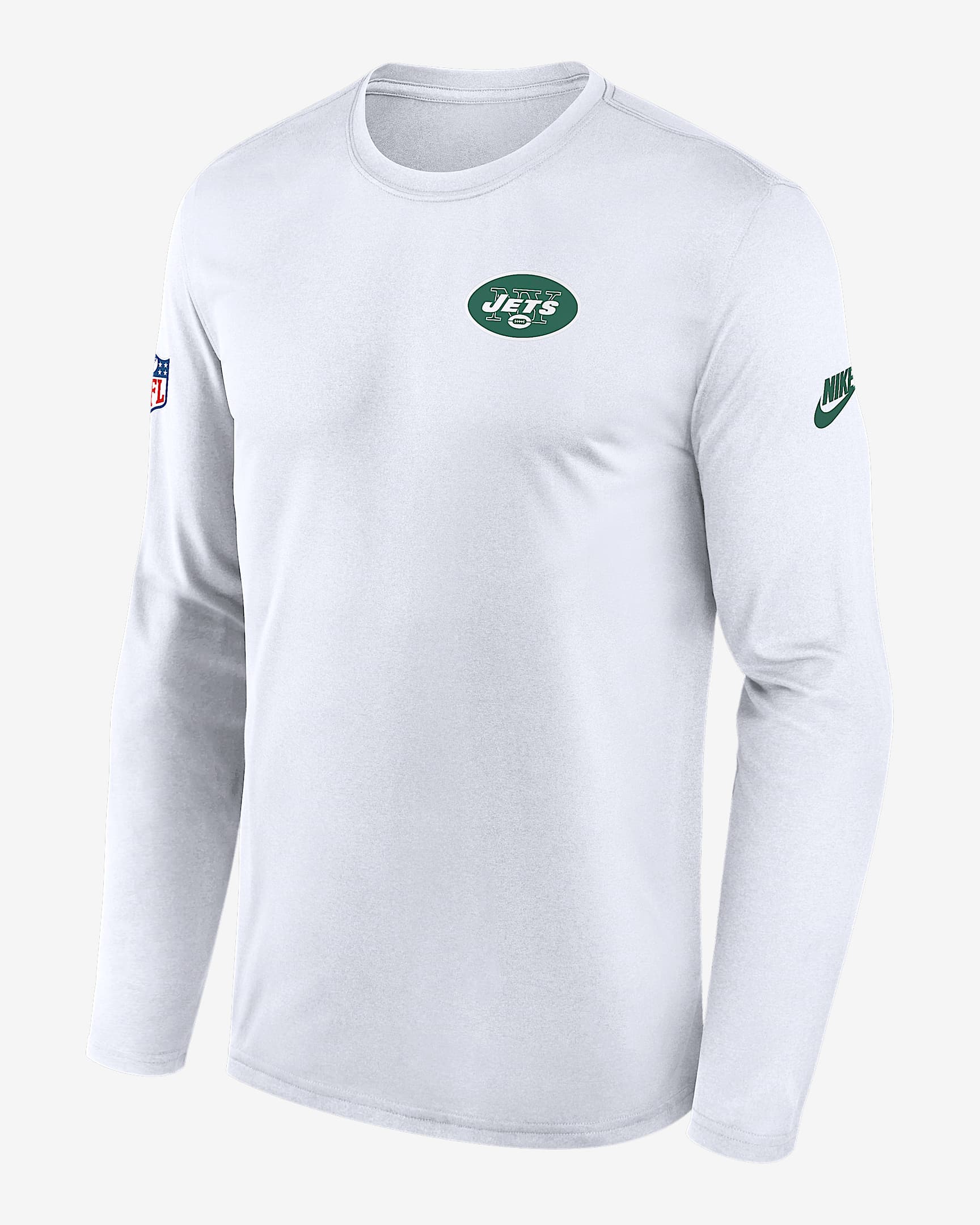 Playera de manga larga Nike Dri-FIT de la NFL para hombre New York Jets Alt Legend Small Logo - Blanco