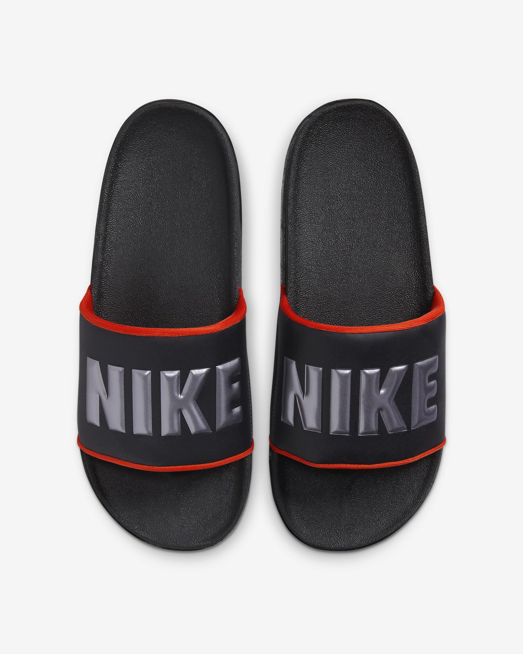 Nike Offcourt Men's Slides - Dark Smoke Grey/Picante Red/Black/Metallic Dark Grey