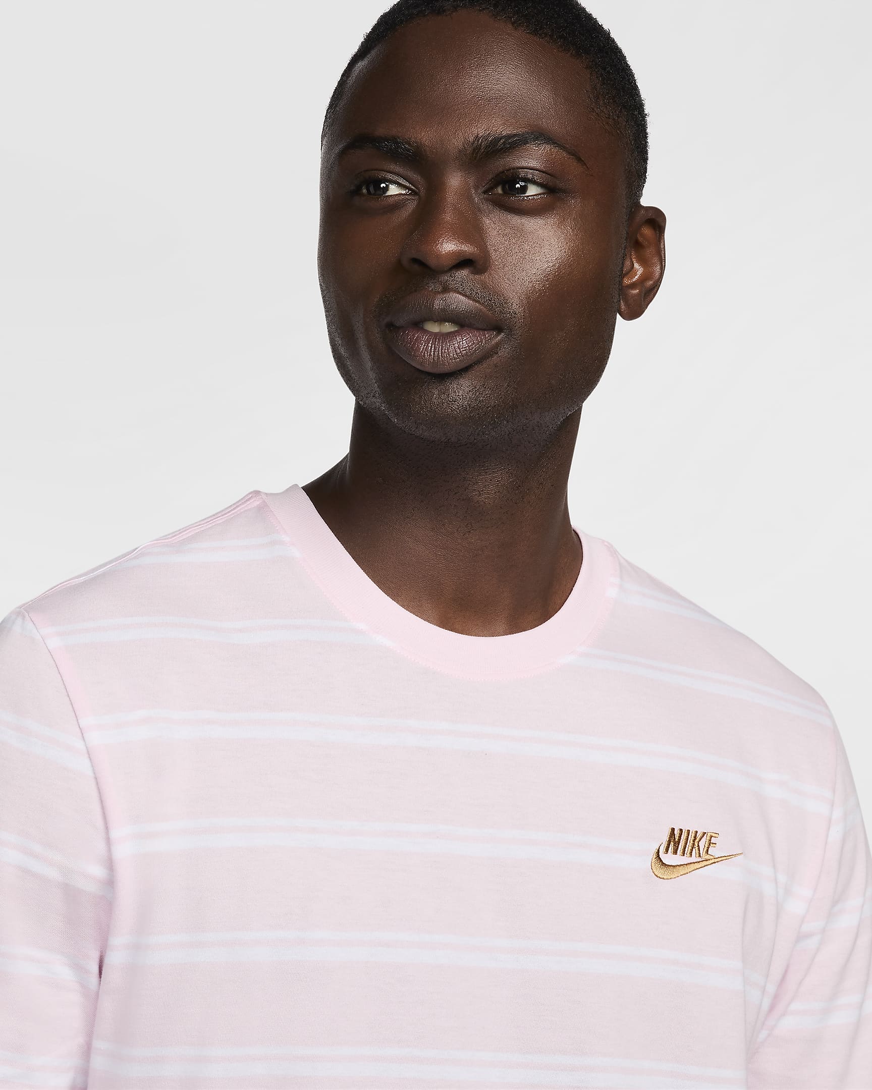 Nike Sportswear Men's Striped T-Shirt - Pink Foam