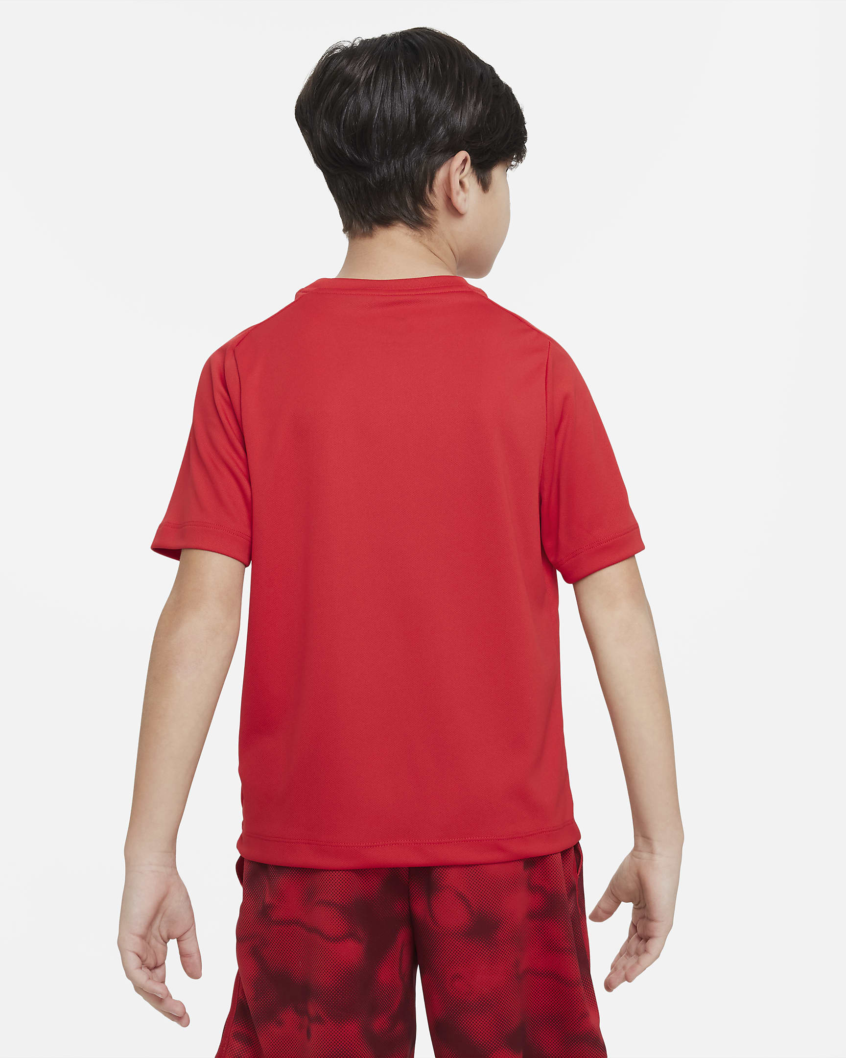 Nike Multi Dri-FIT Trainingsoberteil mit Grafik für ältere Kinder (Jungen) - University Red/Weiß