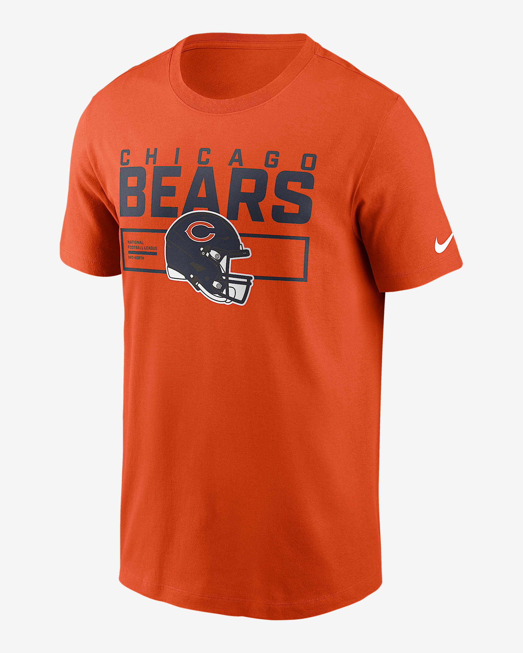 Playera Nike de la NFL para hombre Chicago Bears Helmet Essential - Naranja