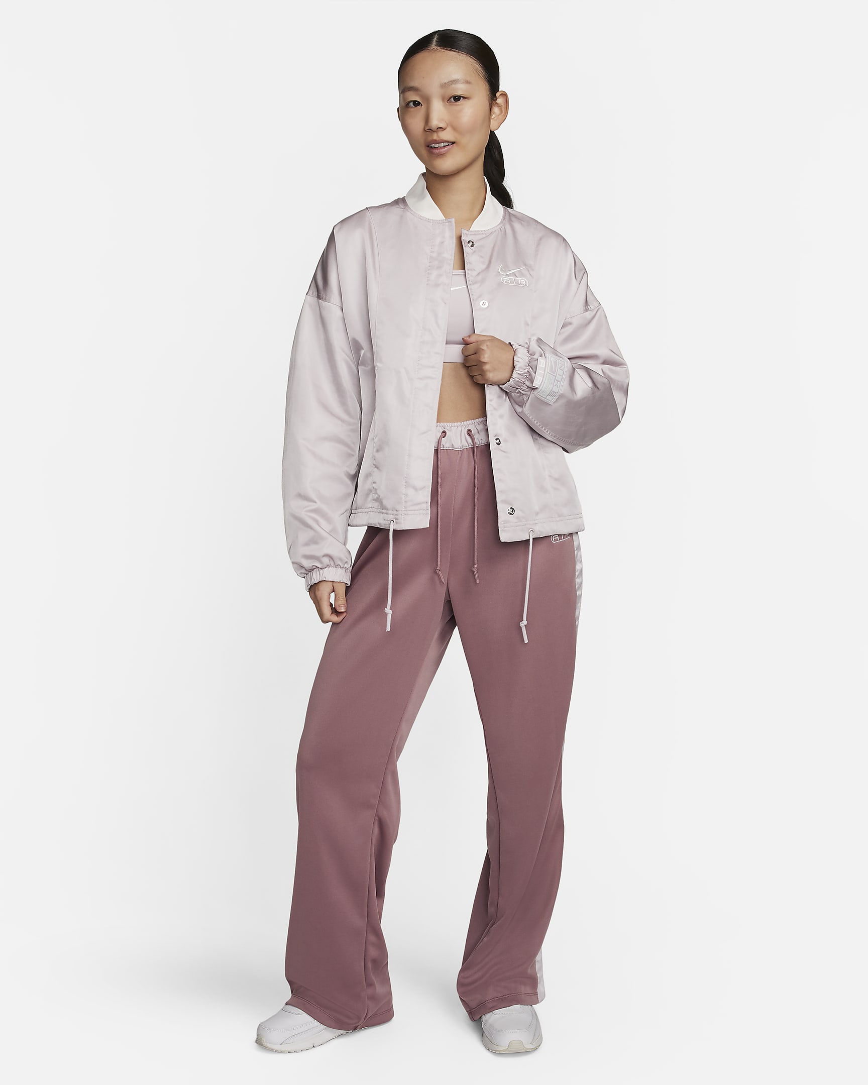 Nike Air Women's Oversized Woven Bomber Jacket - Platinum Violet/Phantom