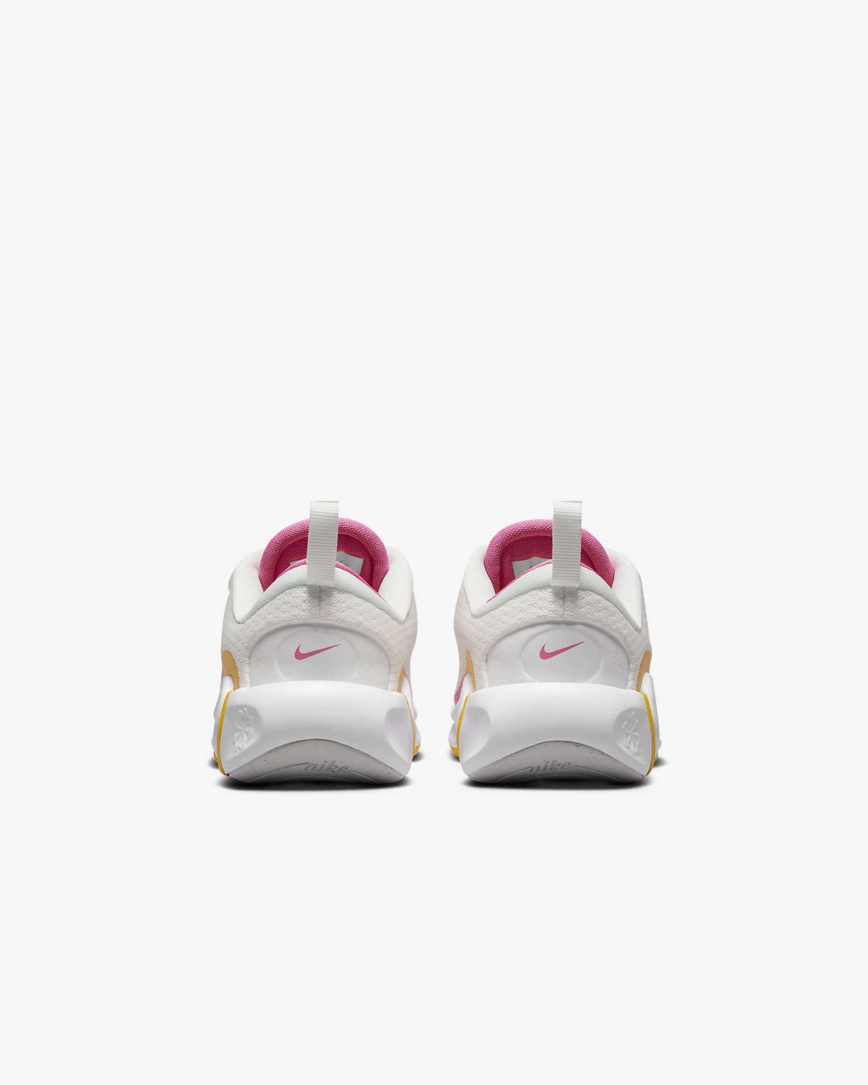 Tenis para niños de preescolar Nike Infinity Flow - Blanco cumbre/Rosa paleta/Oro universitario/Naranja ártico