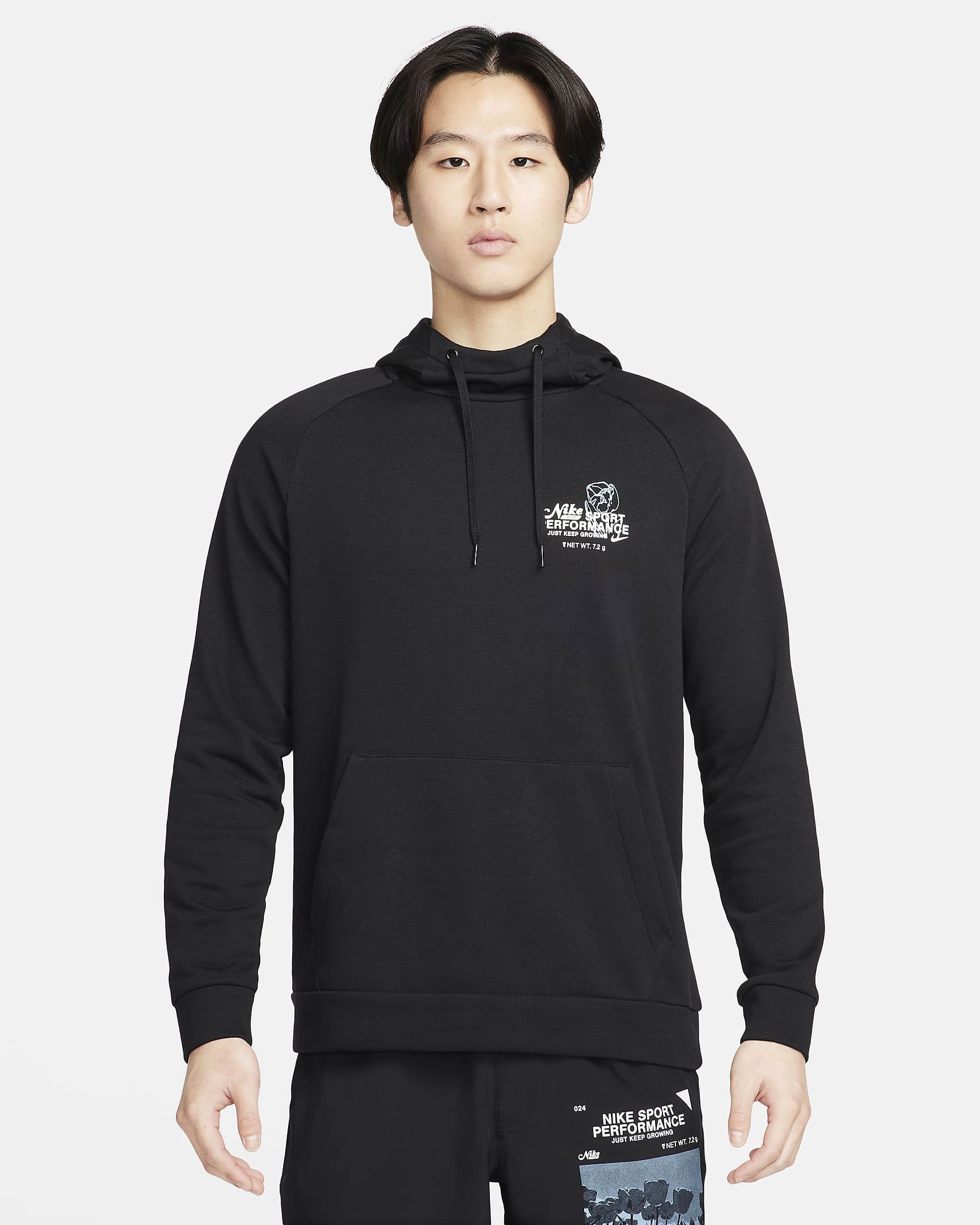 Nike Men's Dri-FIT Hooded Fitness Pullover - Black/Black/White