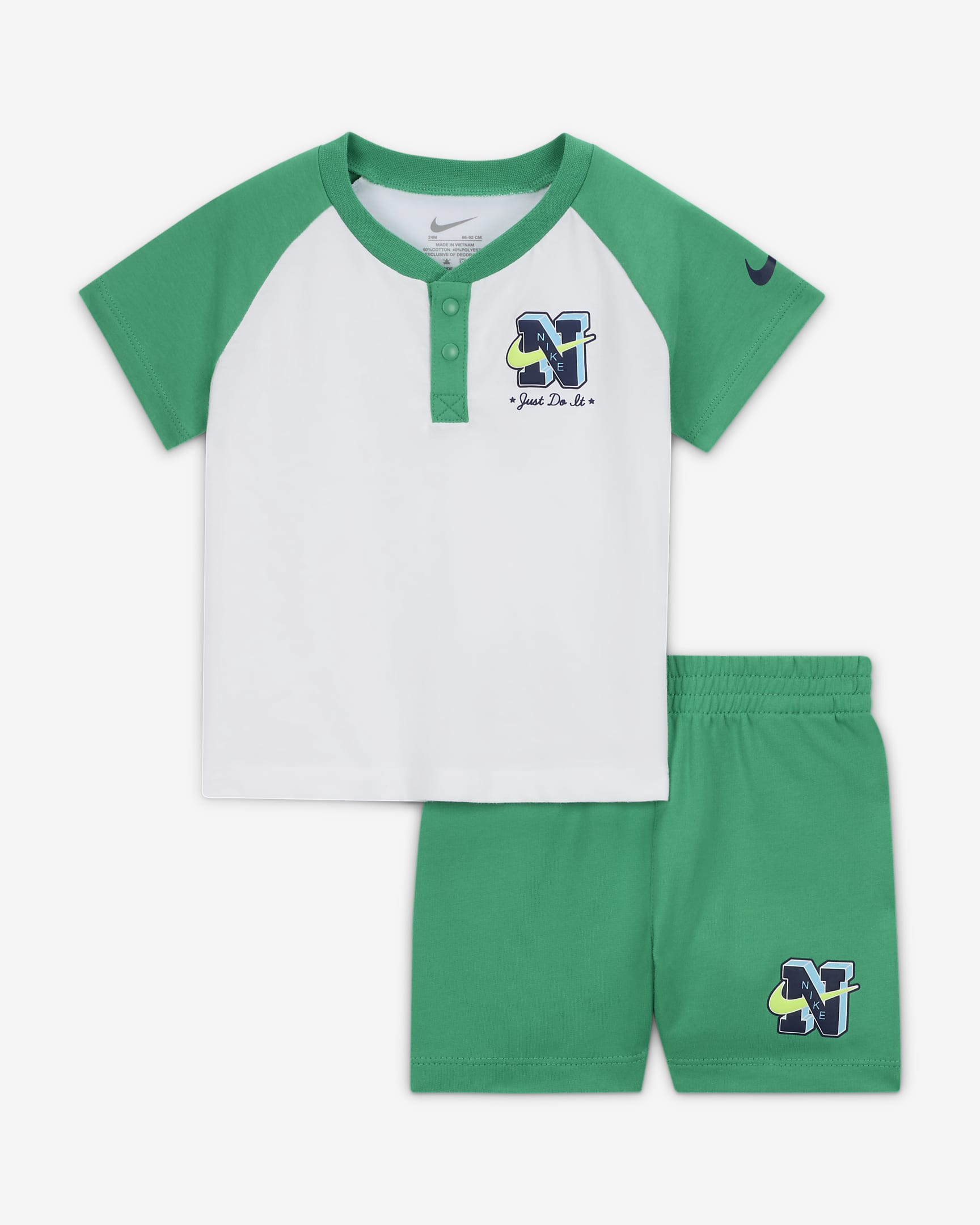 Nike Sportswear Next Gen Baby (12-24M) 2-Piece Shorts Set - Stadium Green