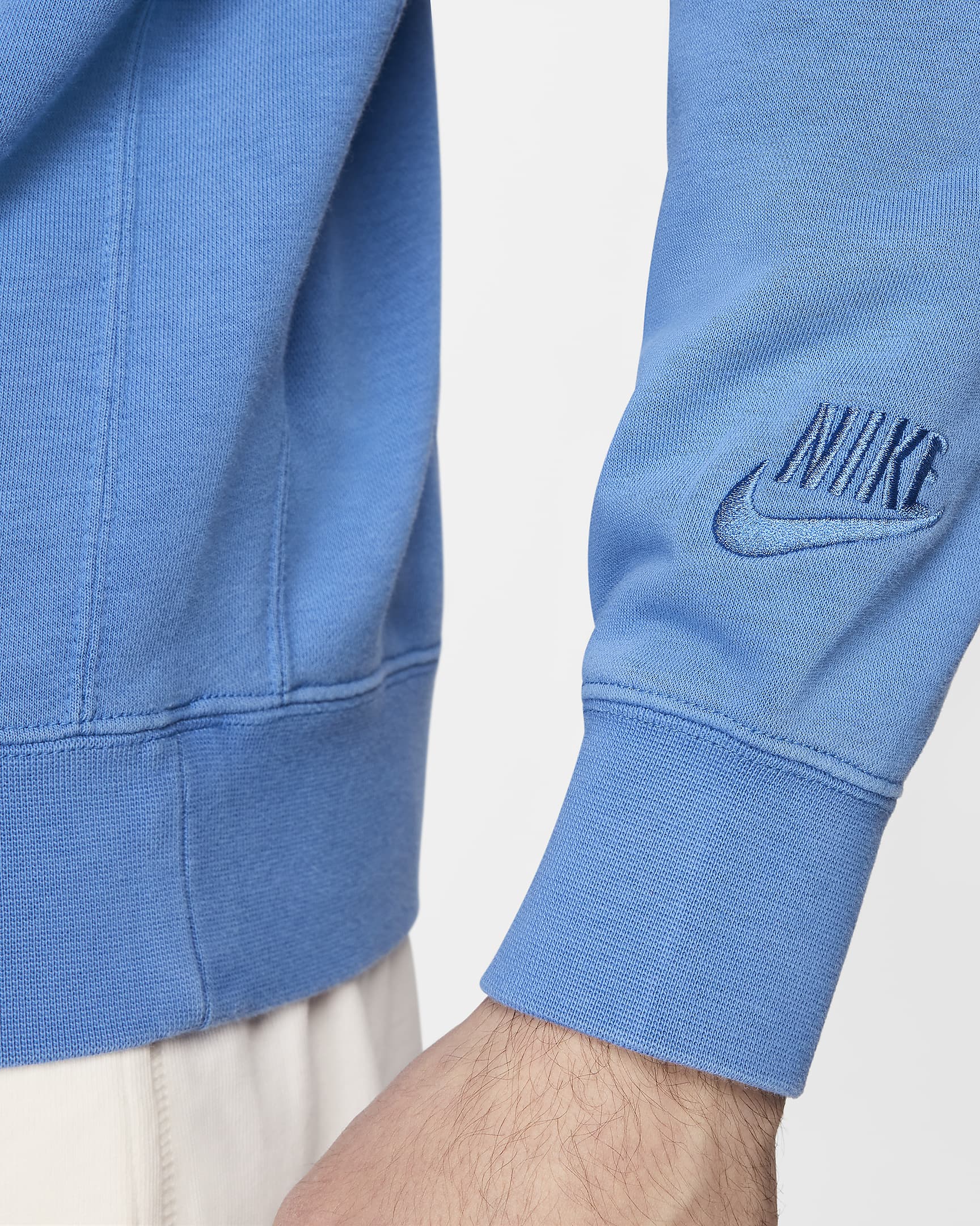 Nike Sportswear Men's Crew-Neck French Terry Sweatshirt - Star Blue/Star Blue